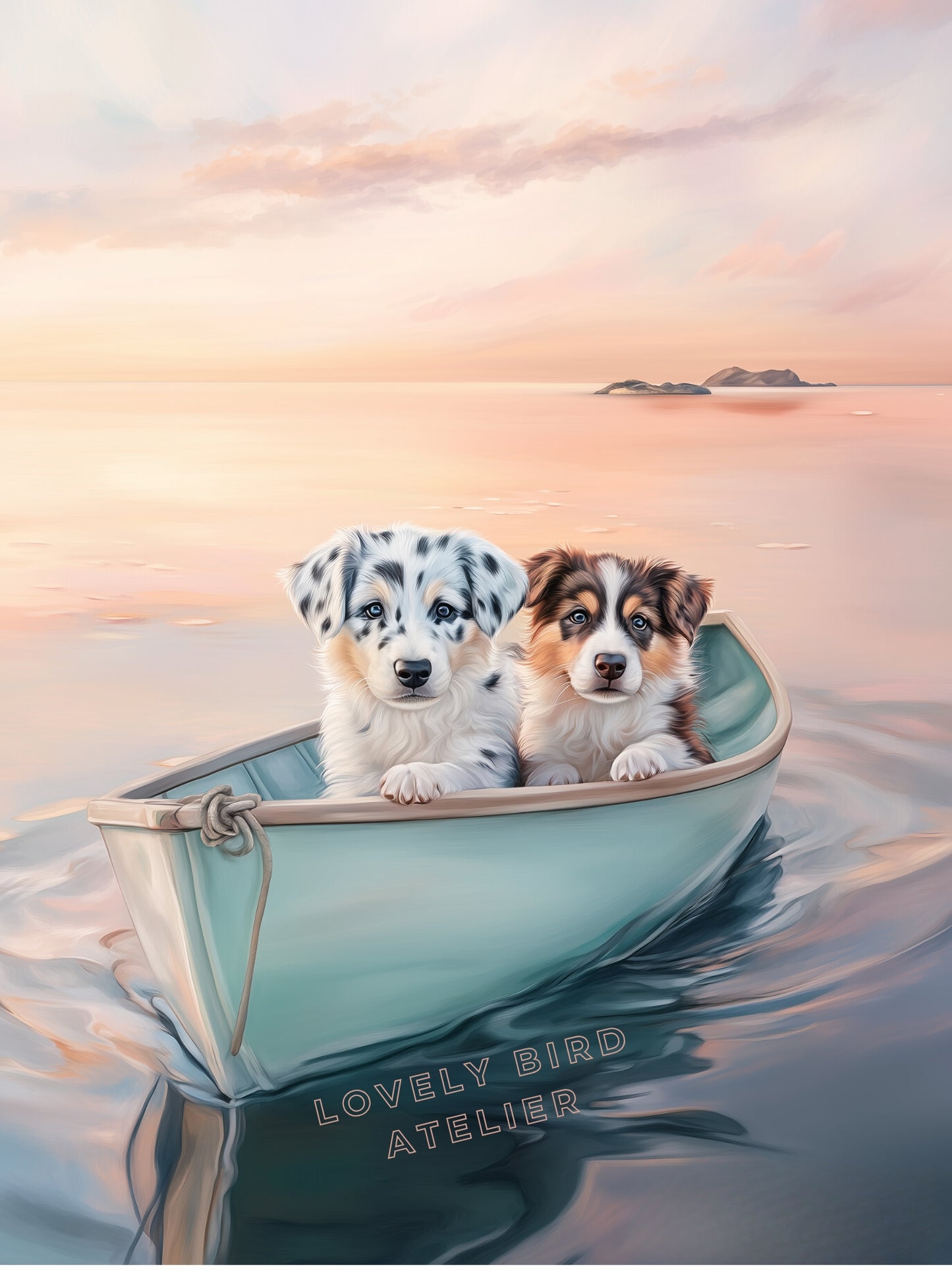 Affiche Bergers Australiens & Sunset - Atelier Les Jolies Choses