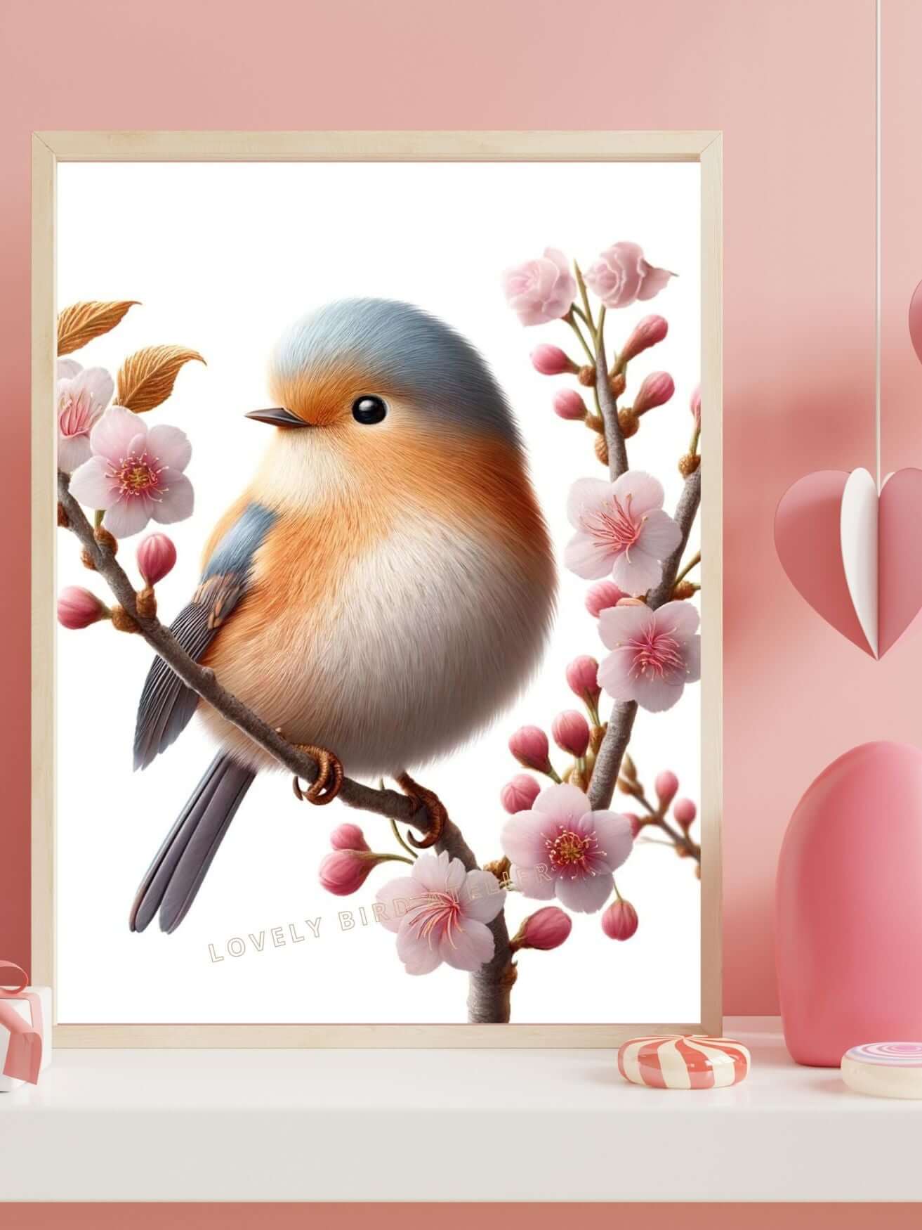 Affiche Oiseau & Fleurs de Cerisier - Atelier Les Jolies Choses