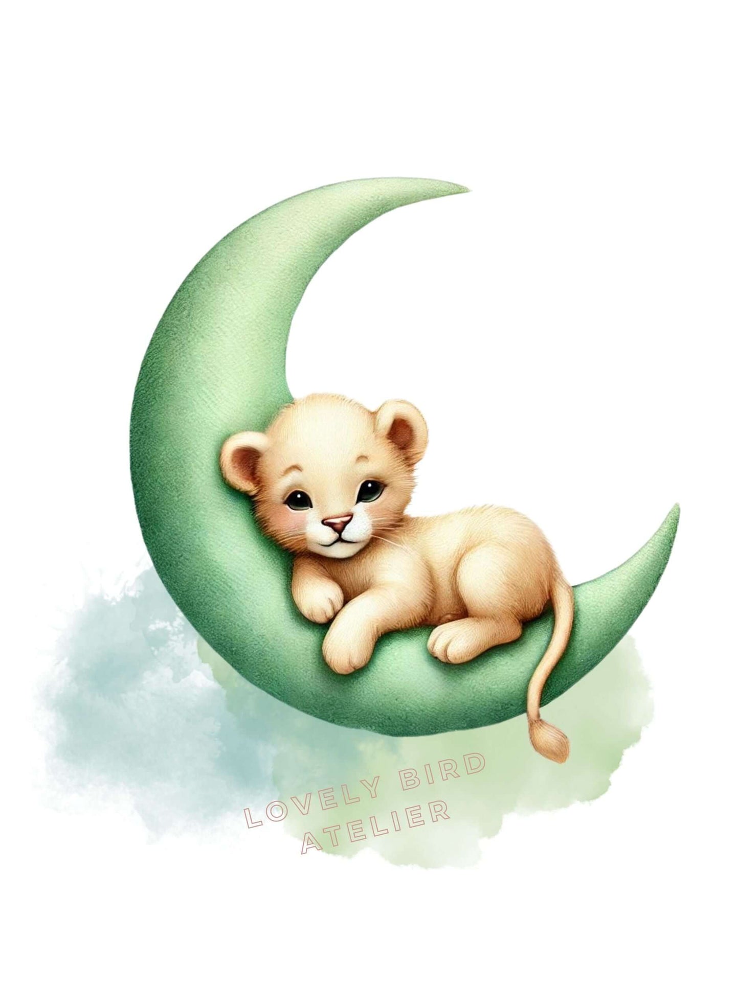 Tableau Petit Lionceau & Lune - Atelier Les Jolies Choses