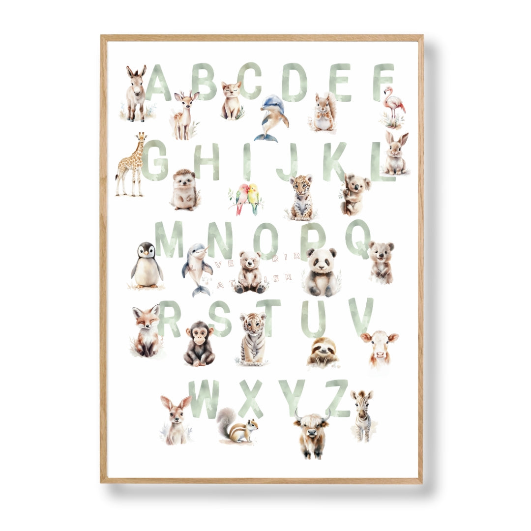 Affiche Abécédaire Animaux - Atelier Les Jolies Choses