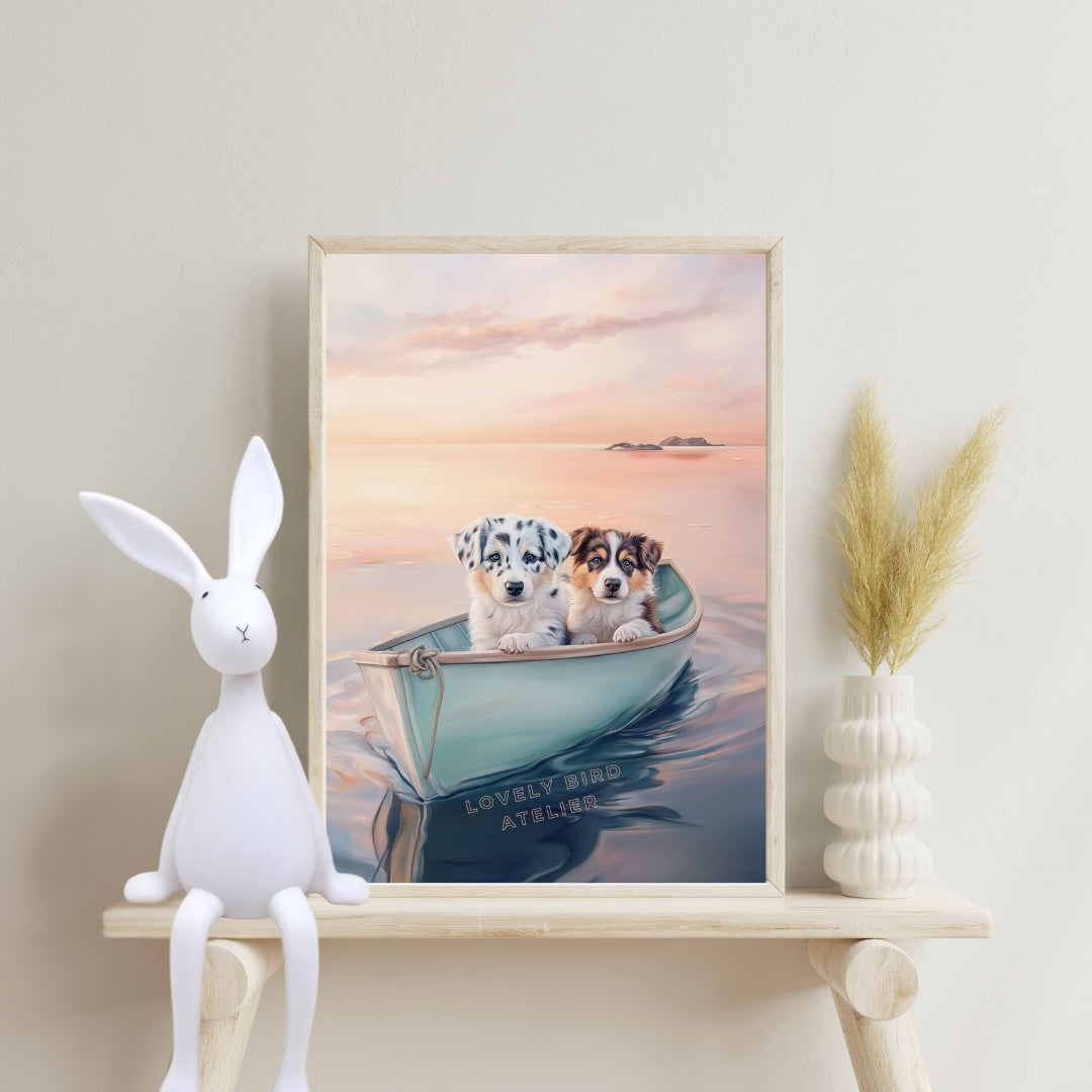 Affiche Bergers Australiens & Sunset - Atelier Les Jolies Choses
