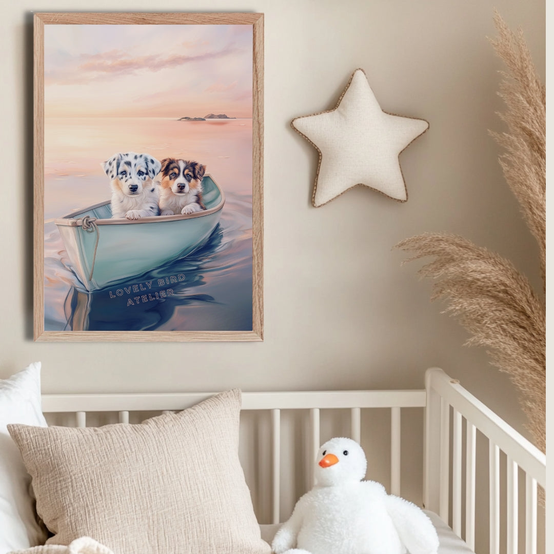 Affiche Bergers Australiens & Sunset - Atelier Les Jolies Choses
