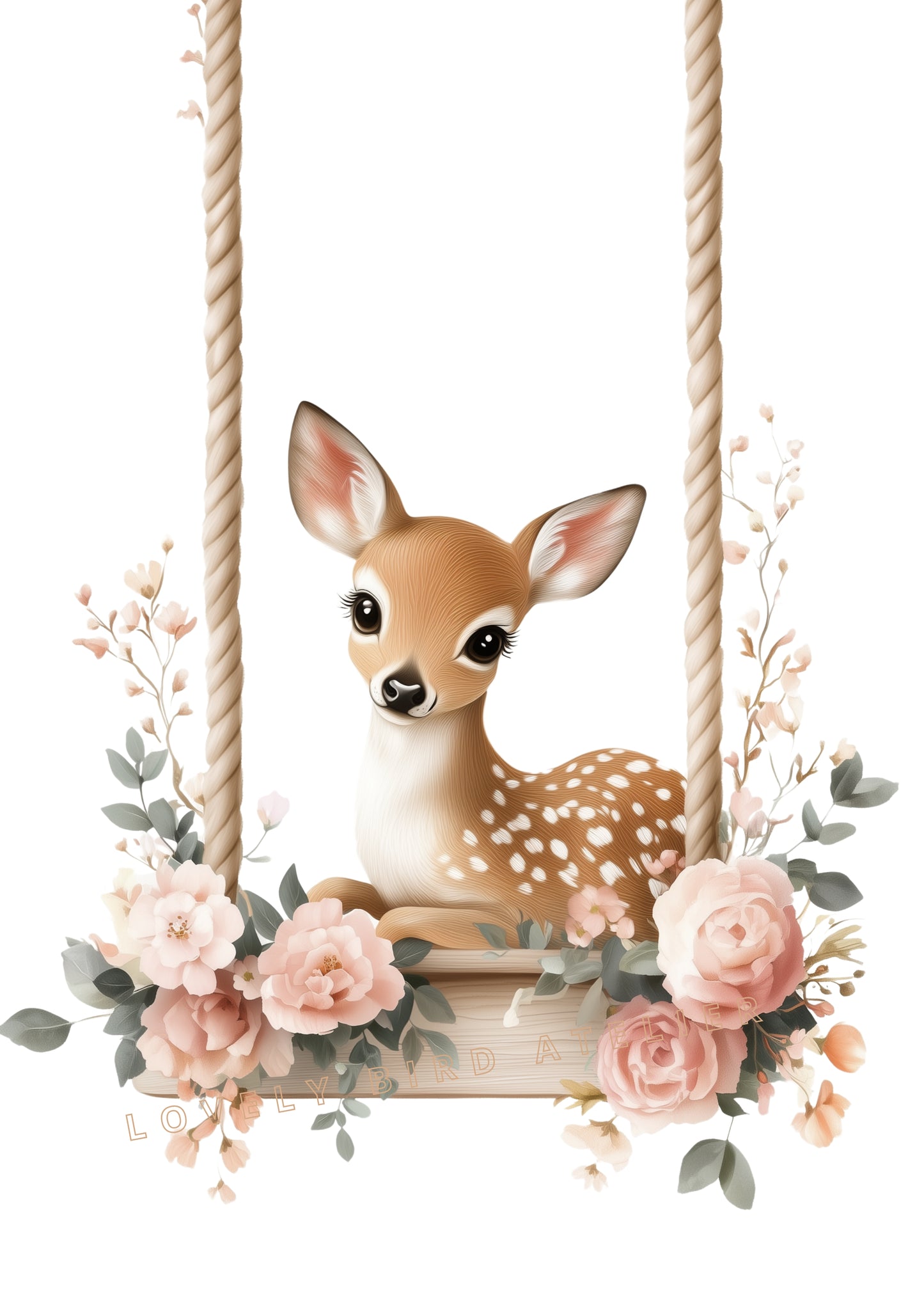 Affiche Biche & Balançoire Fleurie - Atelier Les Jolies Choses