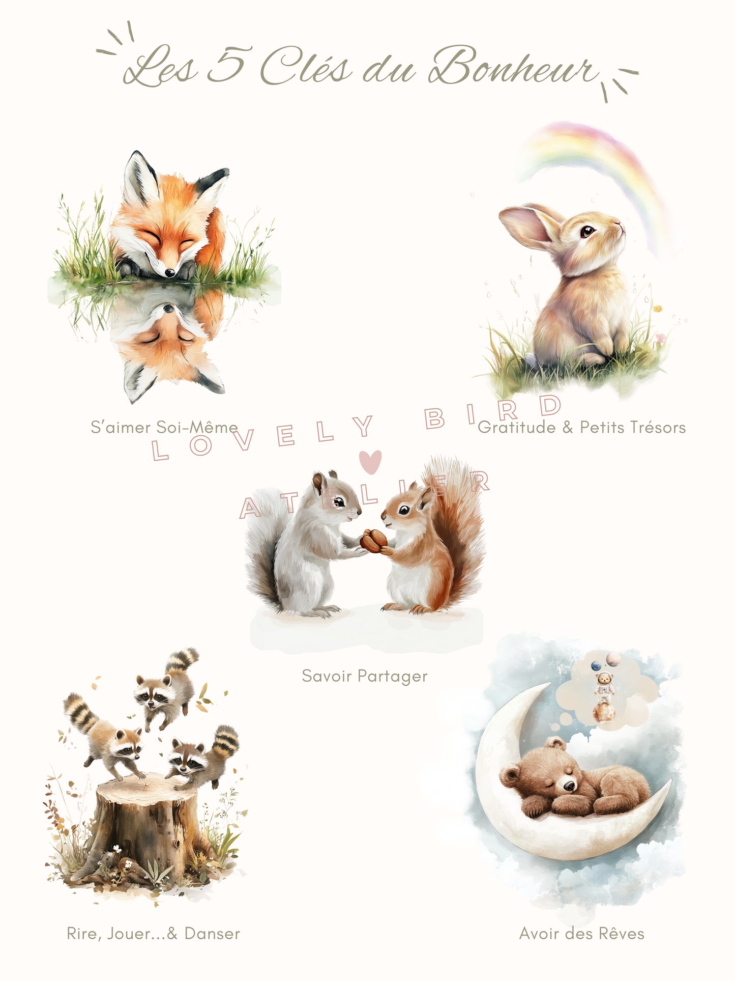 Affiche Bonheur - Atelier Les Jolies Choses
