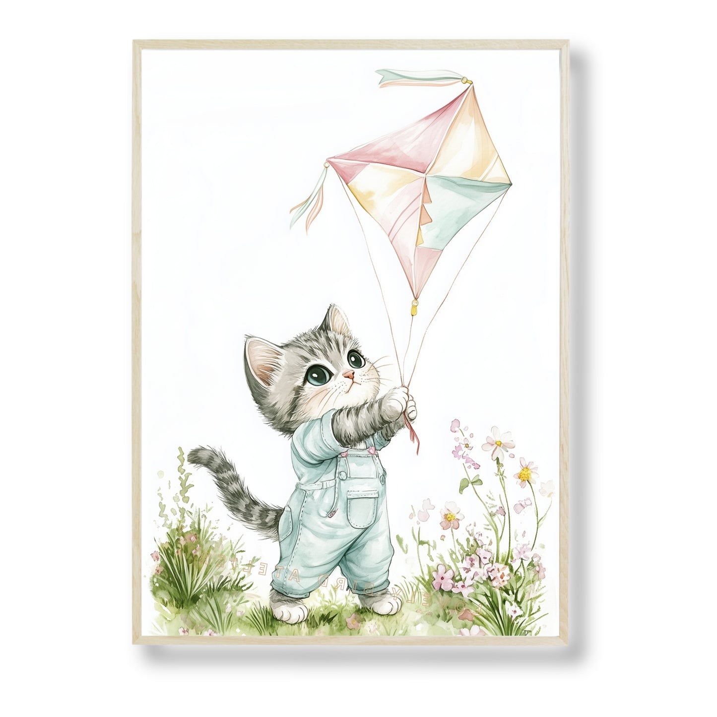 Affiche Chat & Cerf-Volant - Atelier Les Jolies Choses