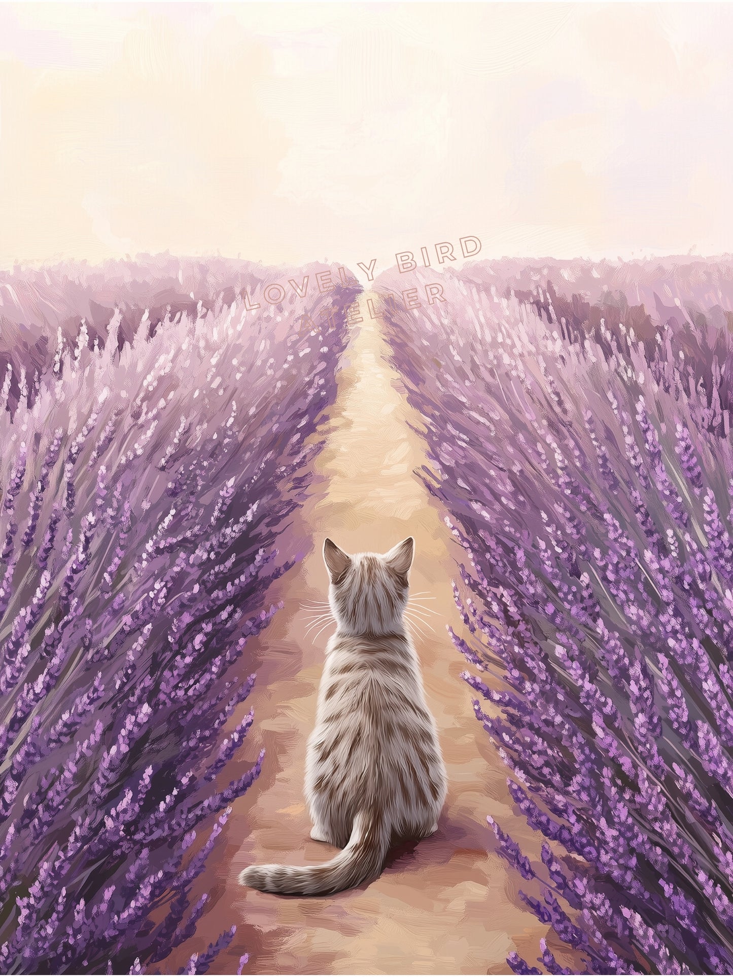 Affiche Chat & Lavande - Atelier Les Jolies Choses