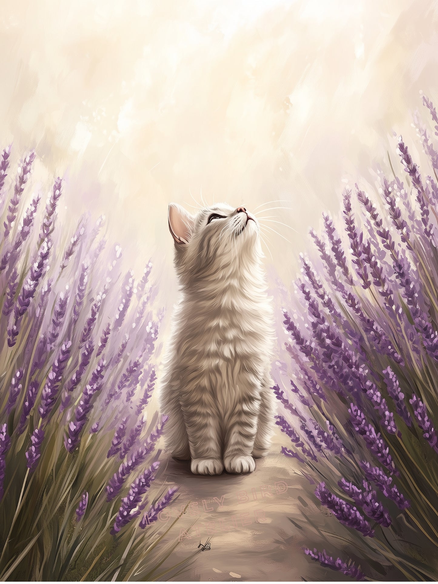 Affiche Chaton & Lavandes - Atelier Les Jolies Choses