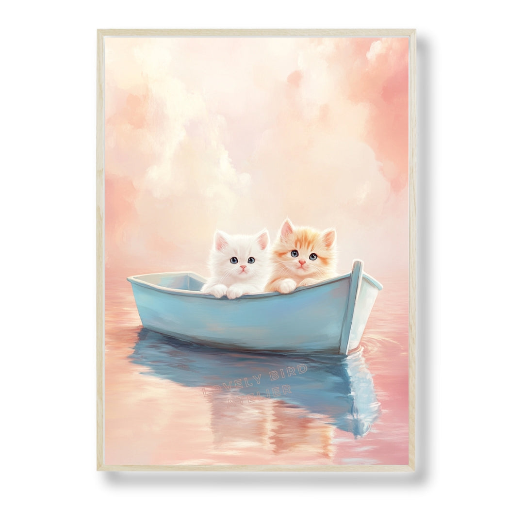 Affiche Chatons & Sunset - Atelier Les Jolies Choses