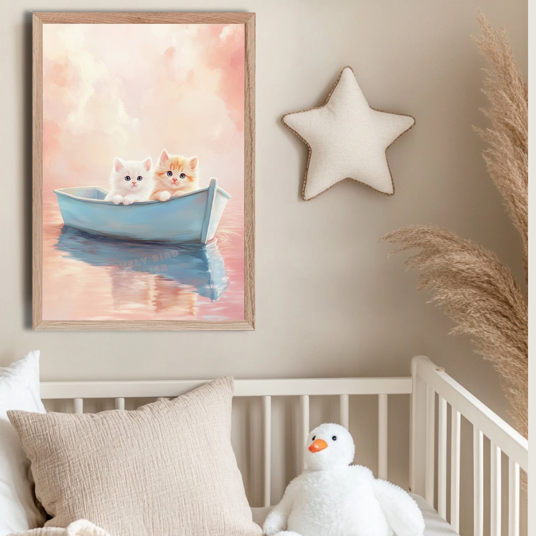 Affiche Chatons & Sunset - Atelier Les Jolies Choses