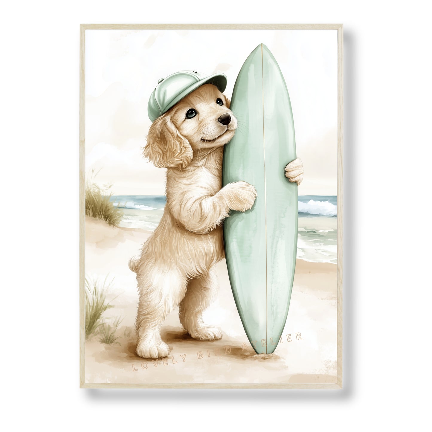 Affiche Chien Surfeur - Atelier Les Jolies Choses