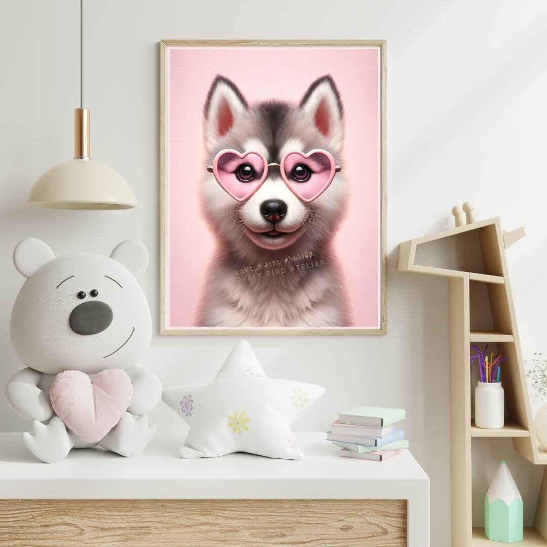 Affiche Chiot Pop Pink - Atelier Les Jolies Choses