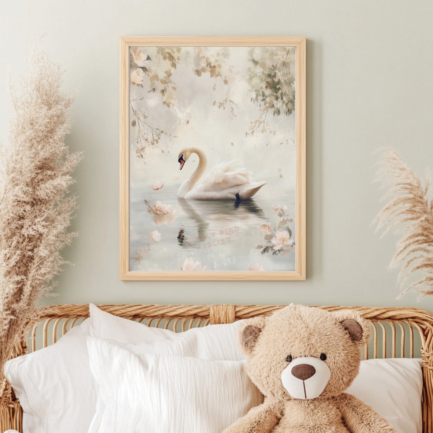 Affiche Cygne & Floraison Pastel - Atelier Les Jolies Choses
