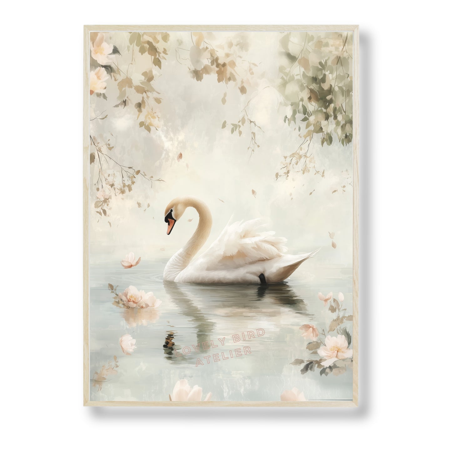Affiche Cygne & Floraison Pastel - Atelier Les Jolies Choses