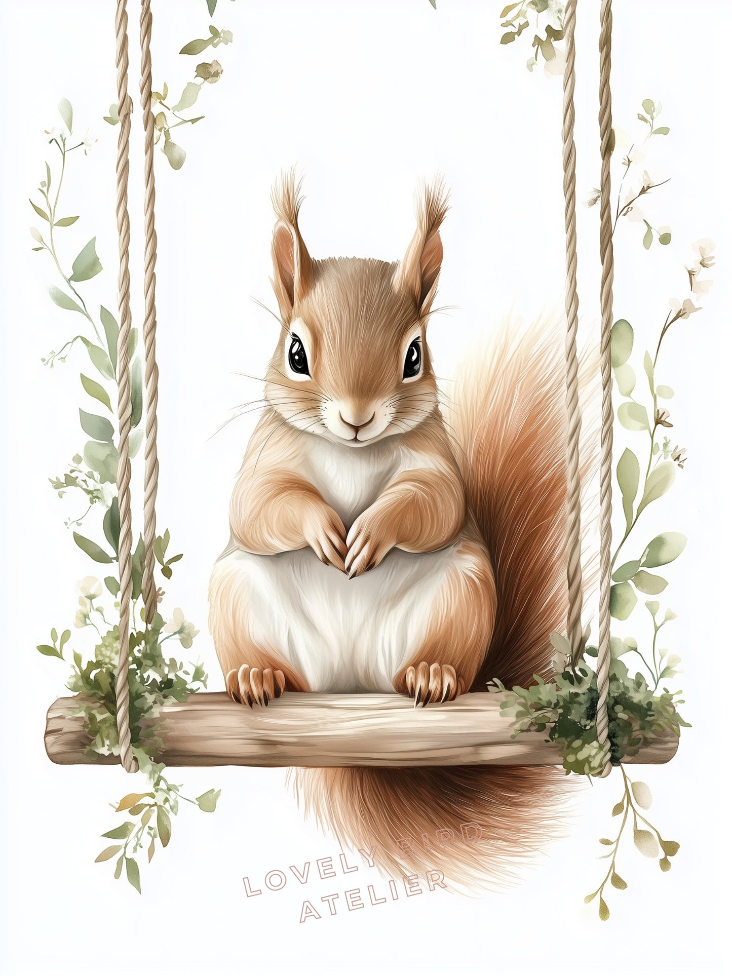 Affiche Ecureuil & Balancelle - Atelier Les Jolies Choses