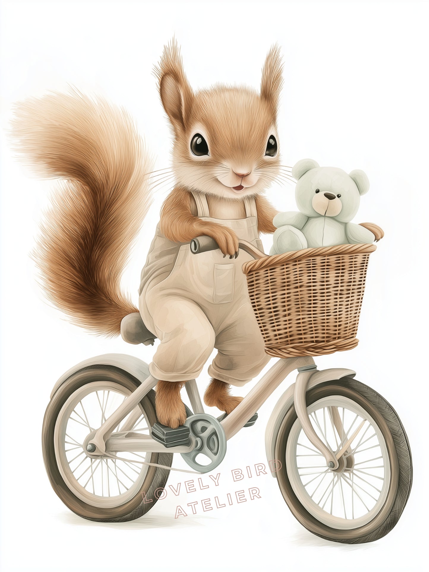 Affiche Ecureuil & Bicyclette - Atelier Les Jolies Choses