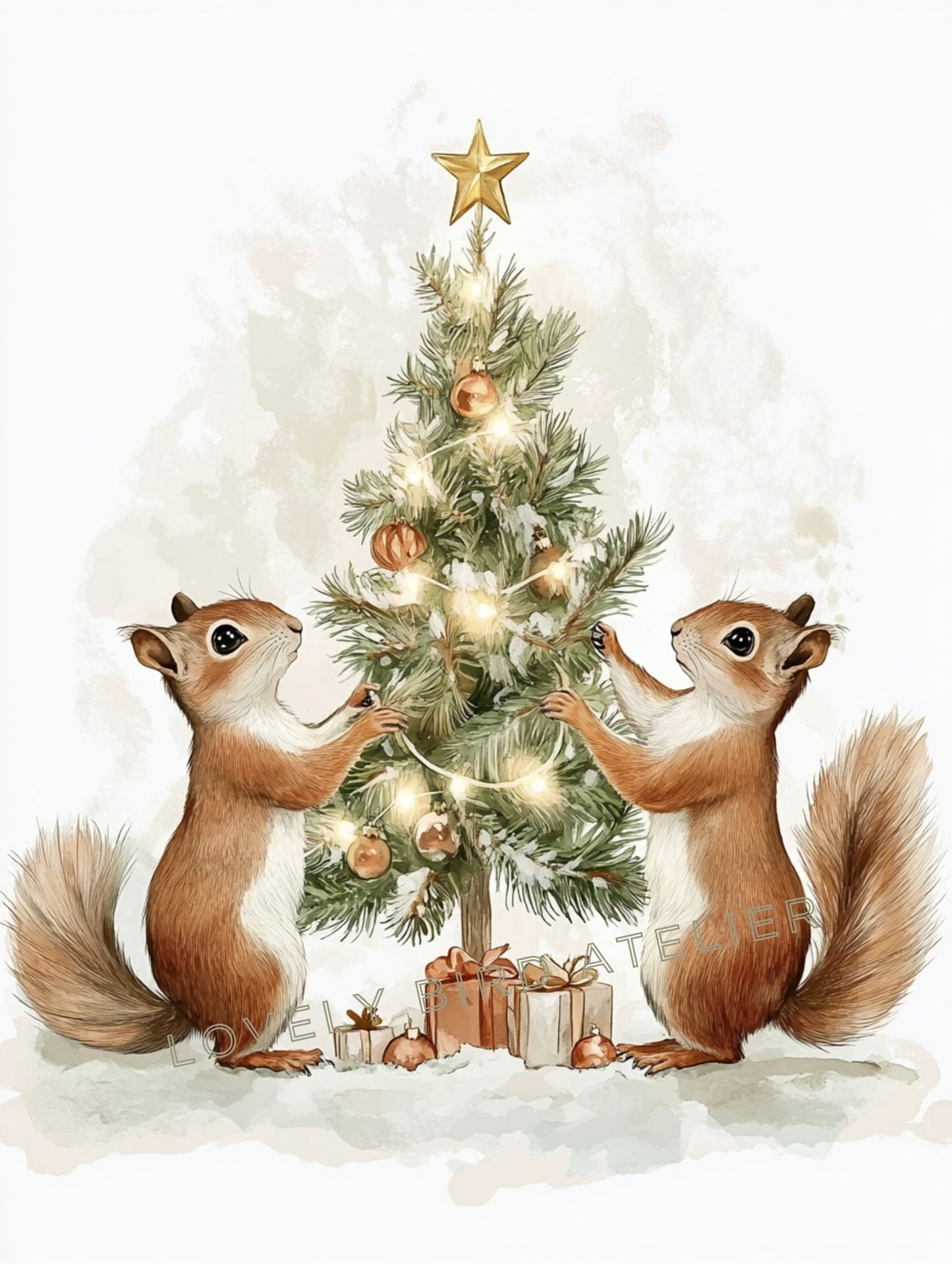 Affiche Ecureuils & Décor Noël - Atelier Les Jolies Choses