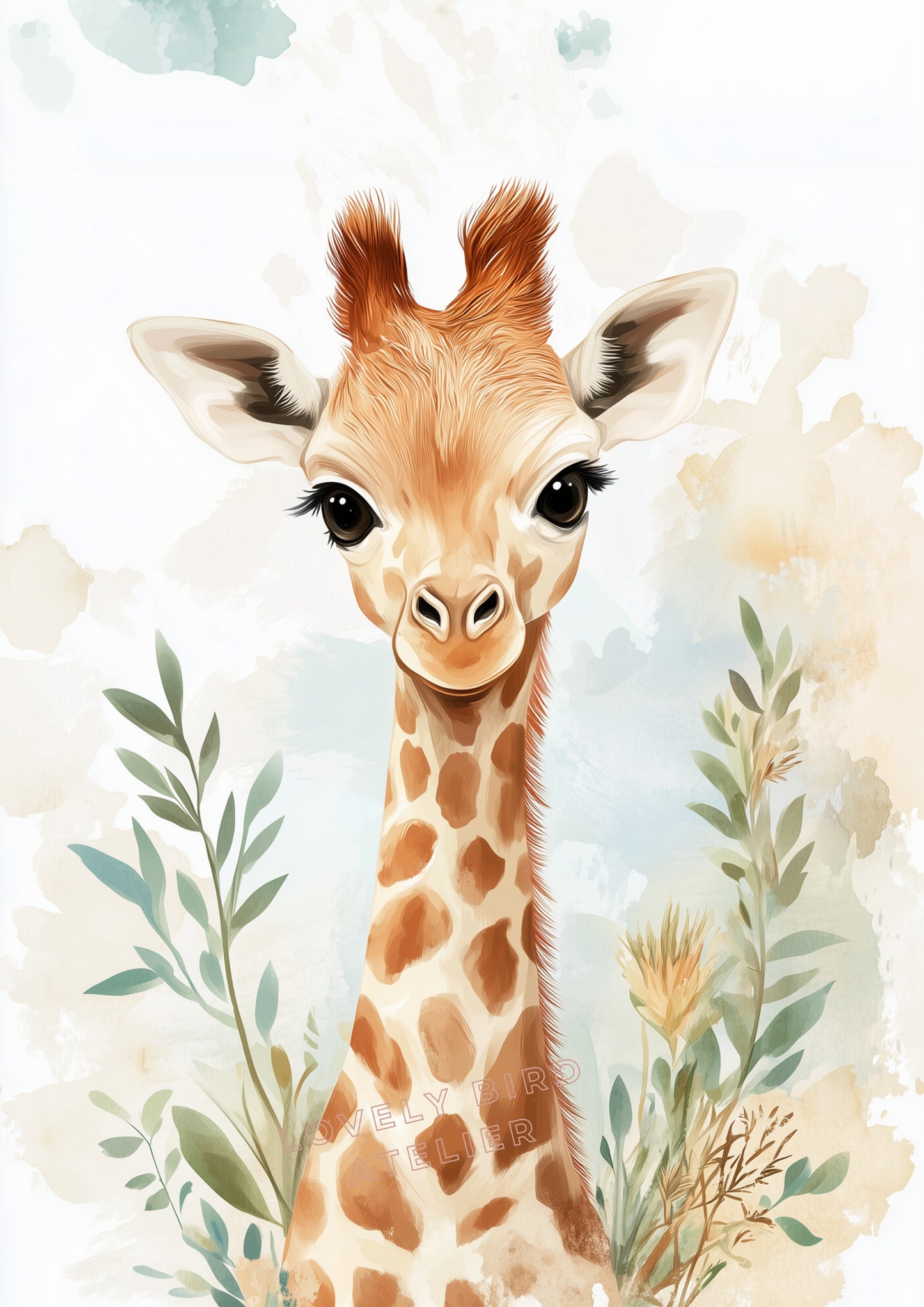 Affiche Girafe & Végétation - Atelier Les Jolies Choses