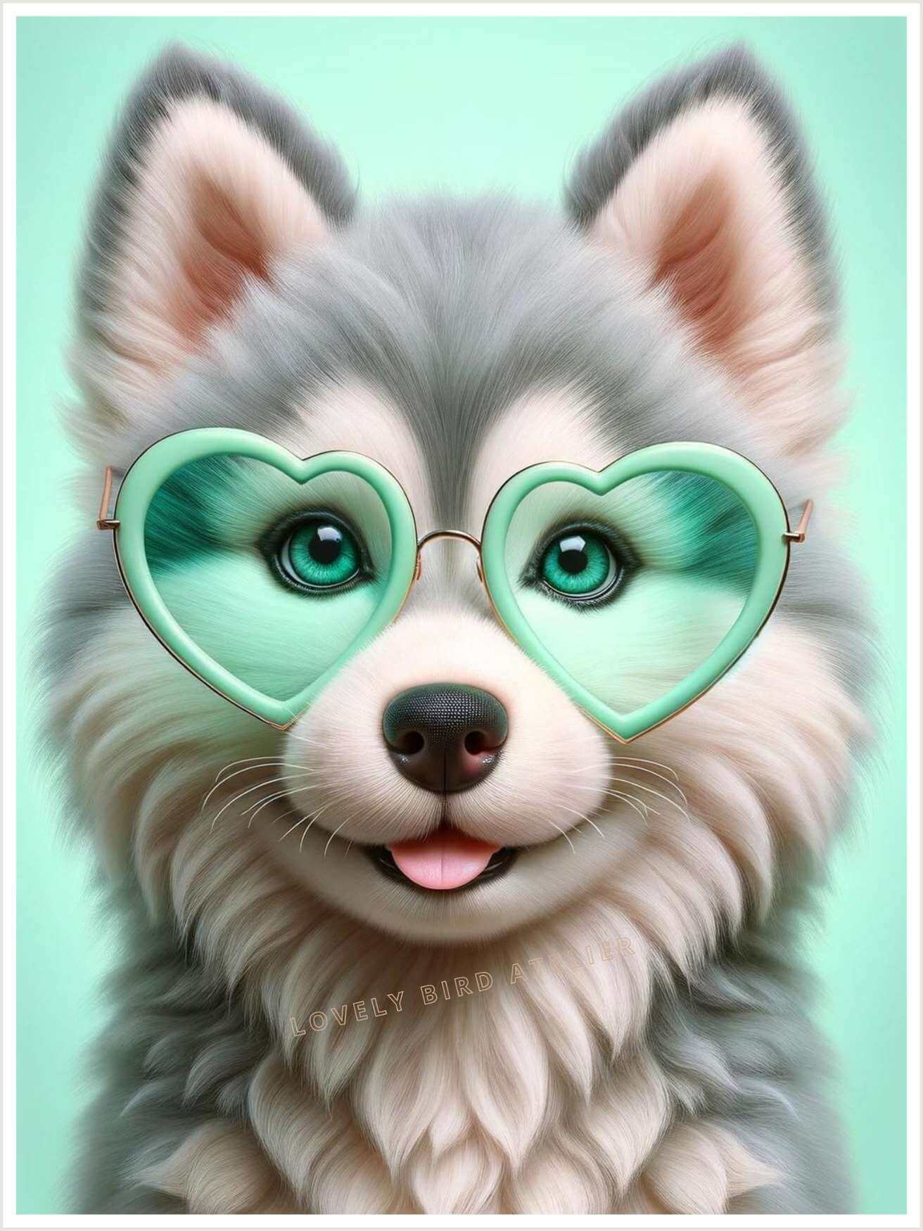 Affiche Husky Pop Blue - Atelier Les Jolies Choses