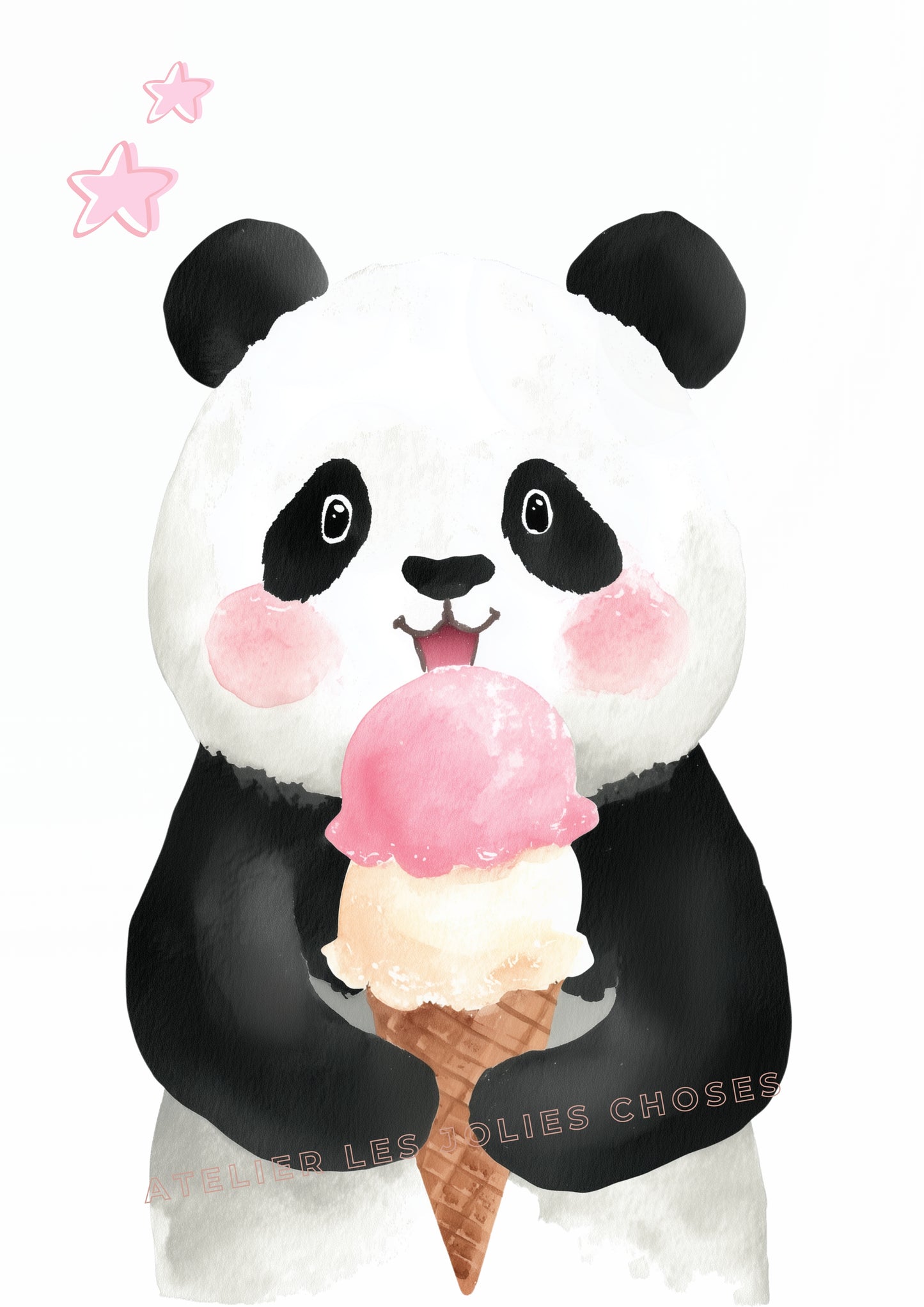Affiche Kawaii Panda & Glace