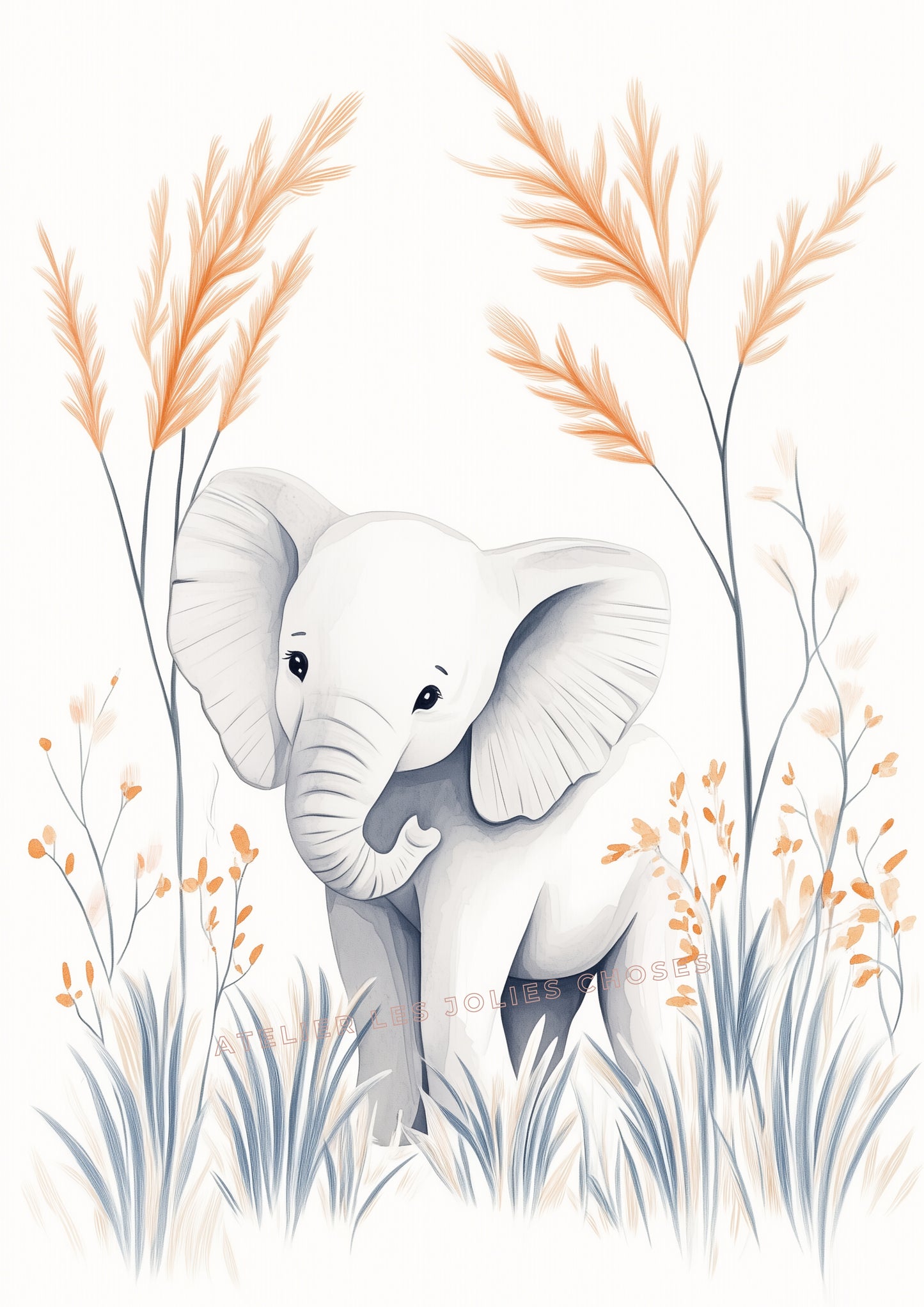 Affiche - L’éléphant rêveur - Atelier Les Jolies Choses