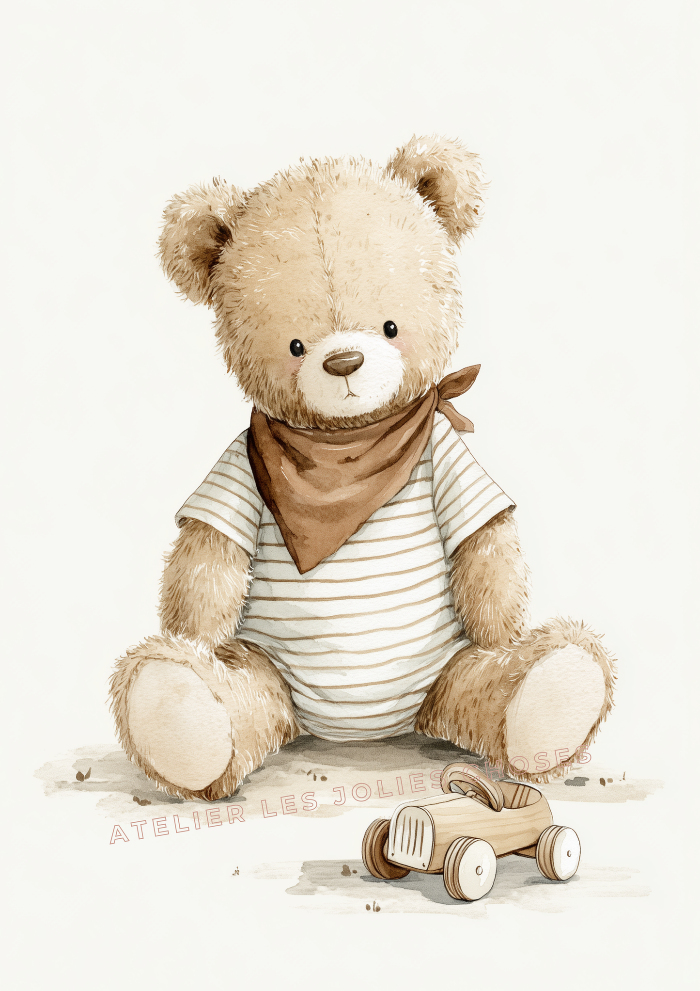 Affiche – L’ours tendre et son jouet - Atelier Les Jolies Choses