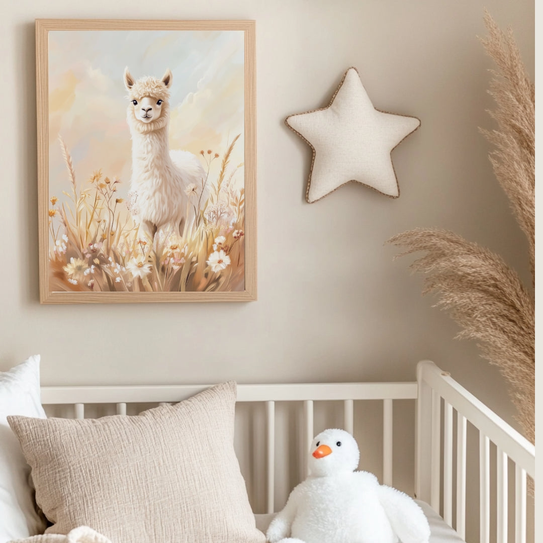 Affiche Lama & Fleurs Sauvages - Atelier Les Jolies Choses
