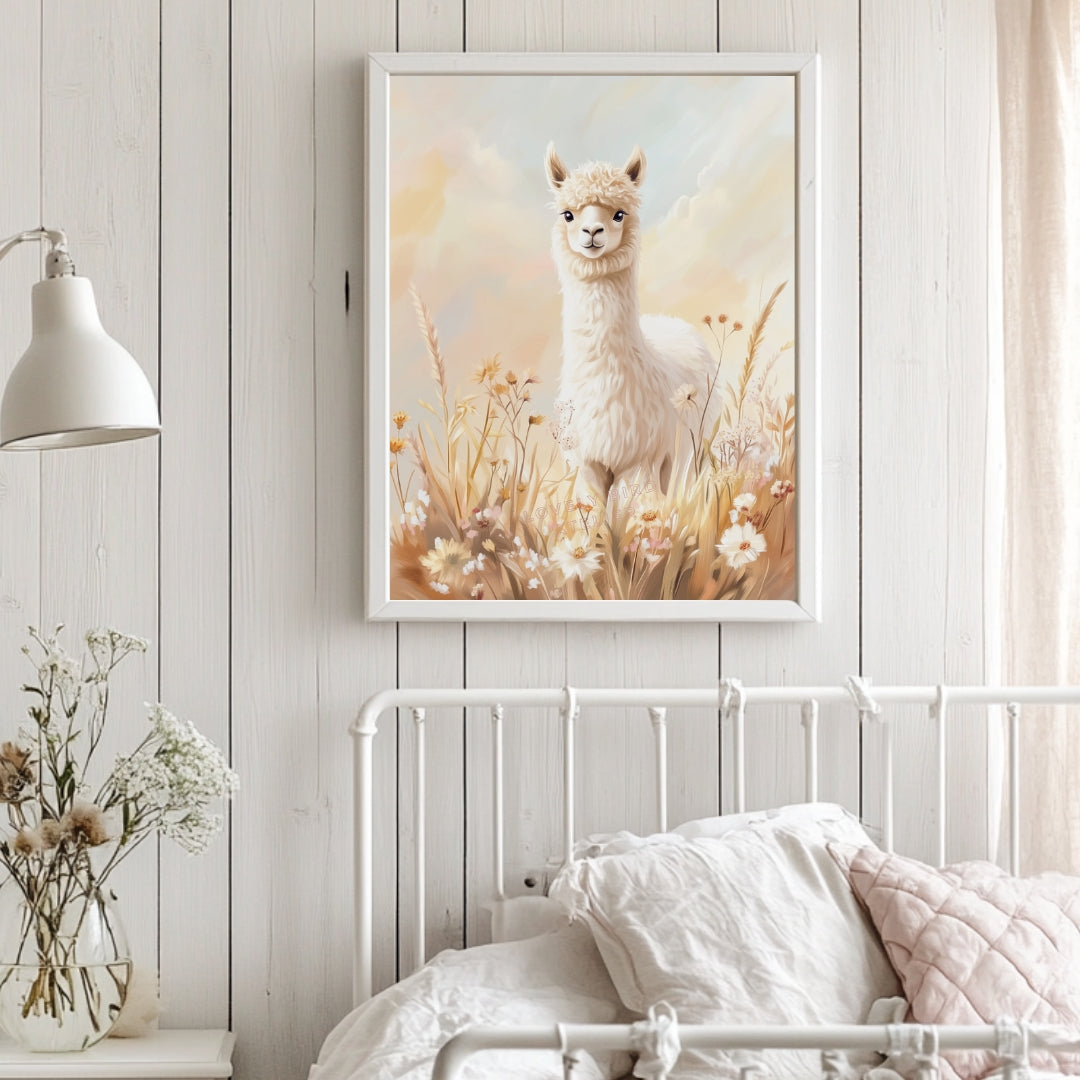 Affiche Lama & Fleurs Sauvages - Atelier Les Jolies Choses