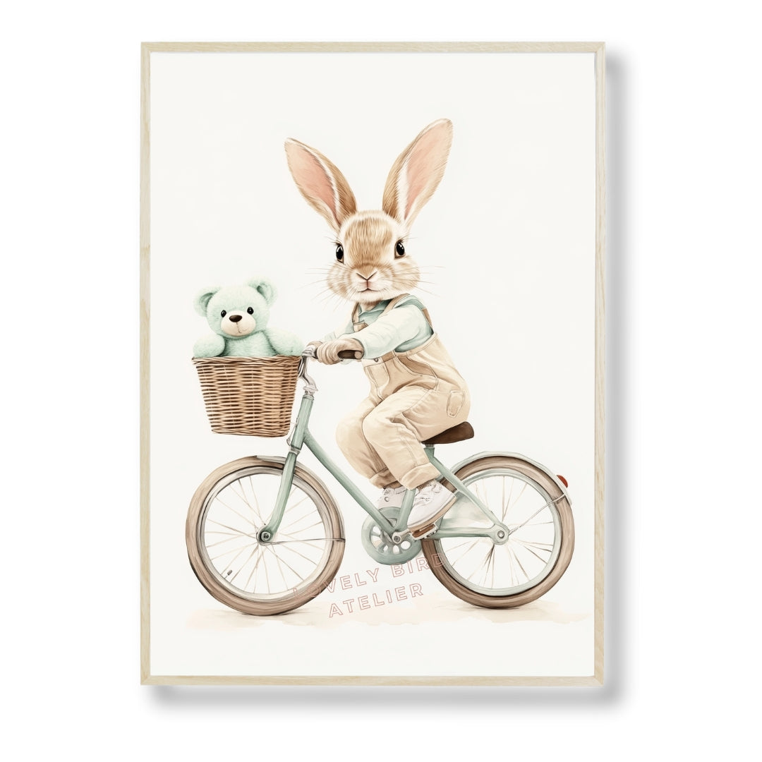 Affiche Lapin & Bicyclette - Atelier Les Jolies Choses