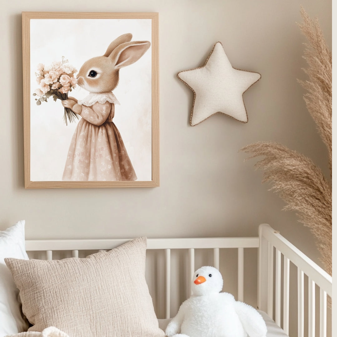 Affiche Lapin & Bouquet - Atelier Les Jolies Choses