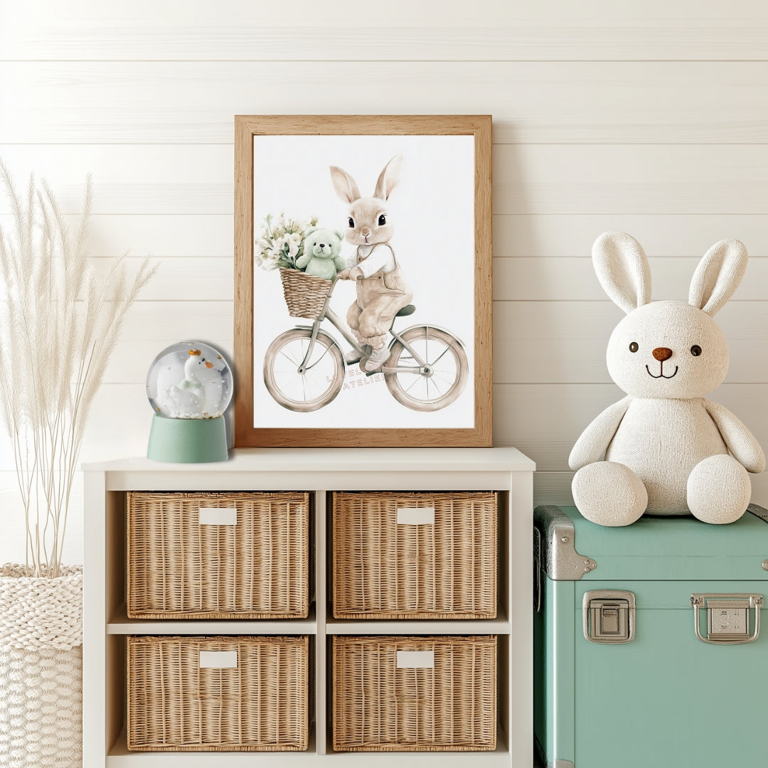 Affiche Lapin & Vélo - Atelier Les Jolies Choses