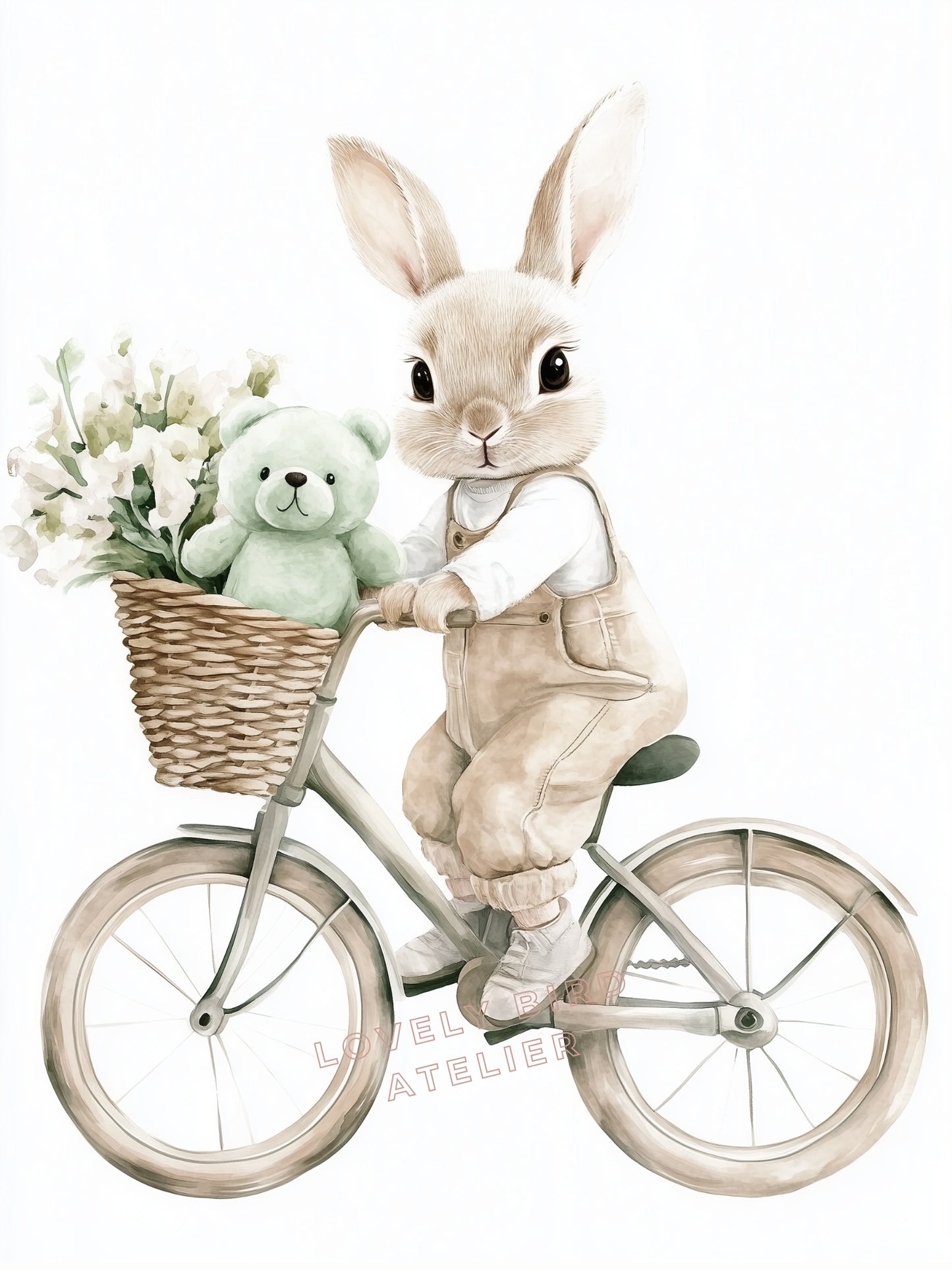 Affiche Lapin & Vélo - Atelier Les Jolies Choses