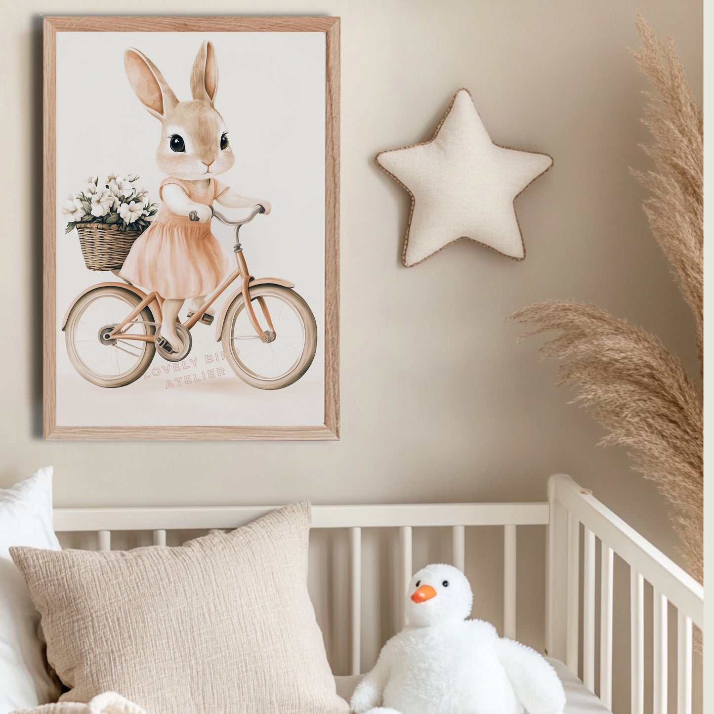 Affiche Lapine En Vélo - Atelier Les Jolies Choses