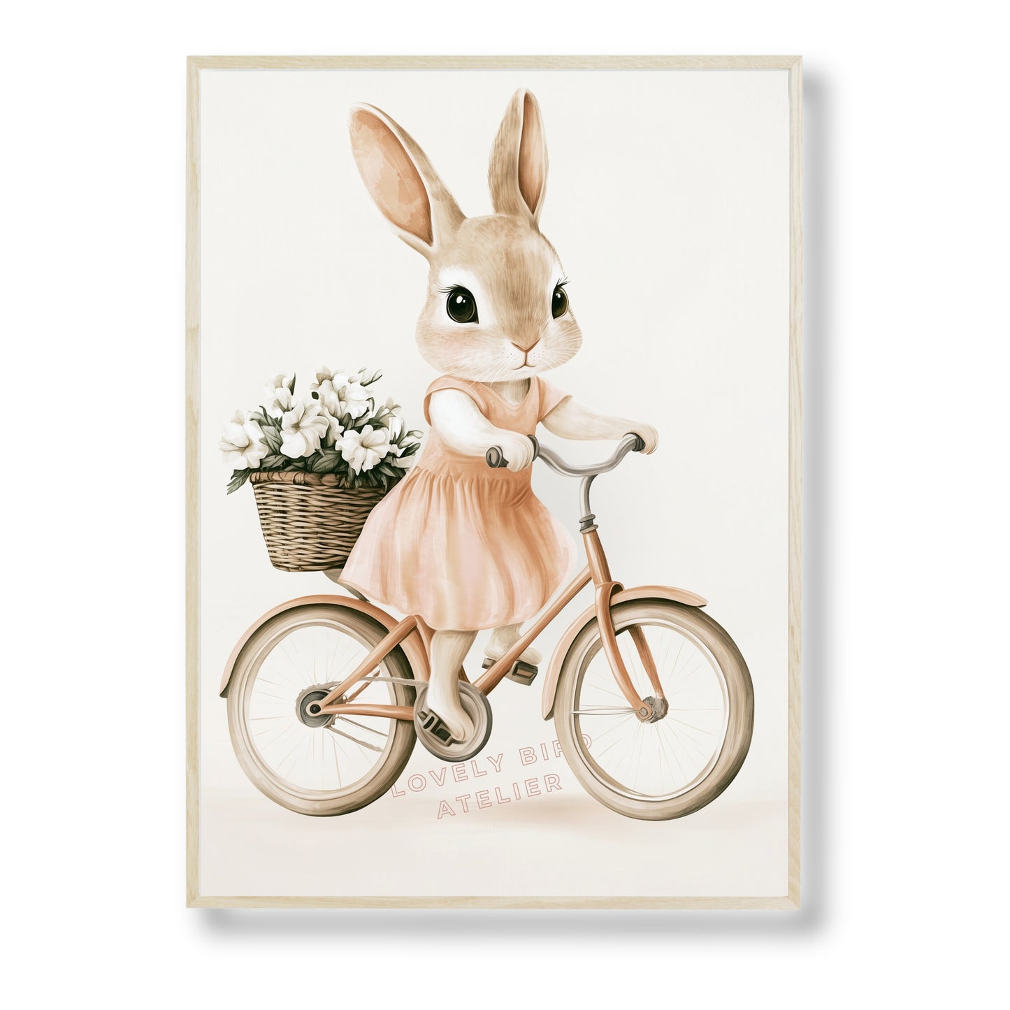 Affiche Lapine En Vélo - Atelier Les Jolies Choses