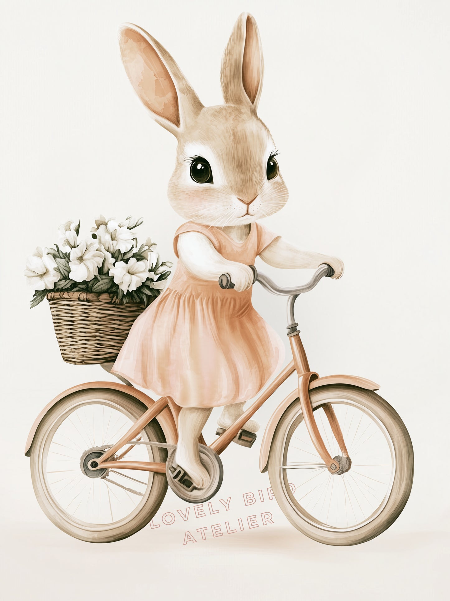Affiche Lapine En Vélo - Atelier Les Jolies Choses
