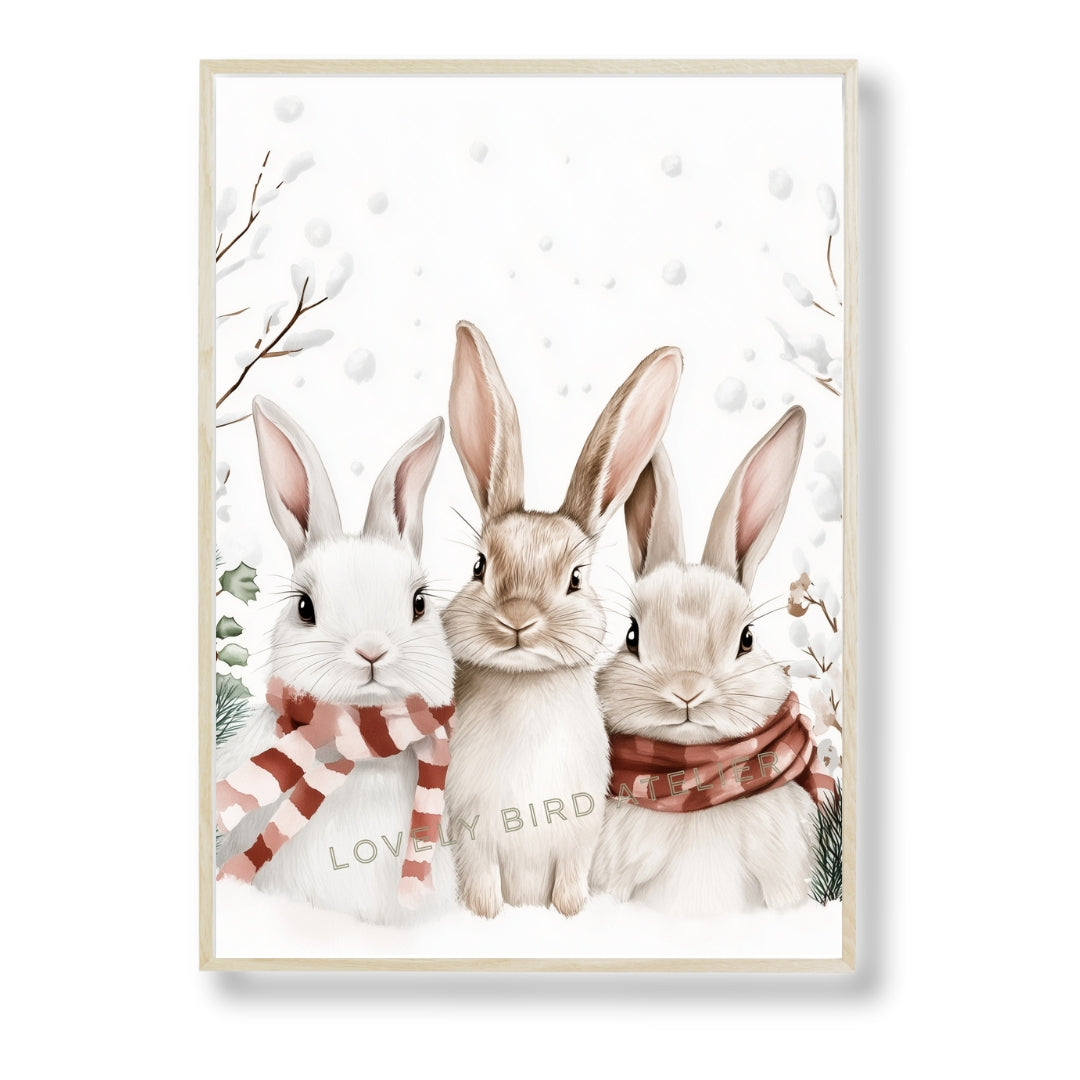 Affiche Lapins - Tendresse en Hiver - Atelier Les Jolies Choses