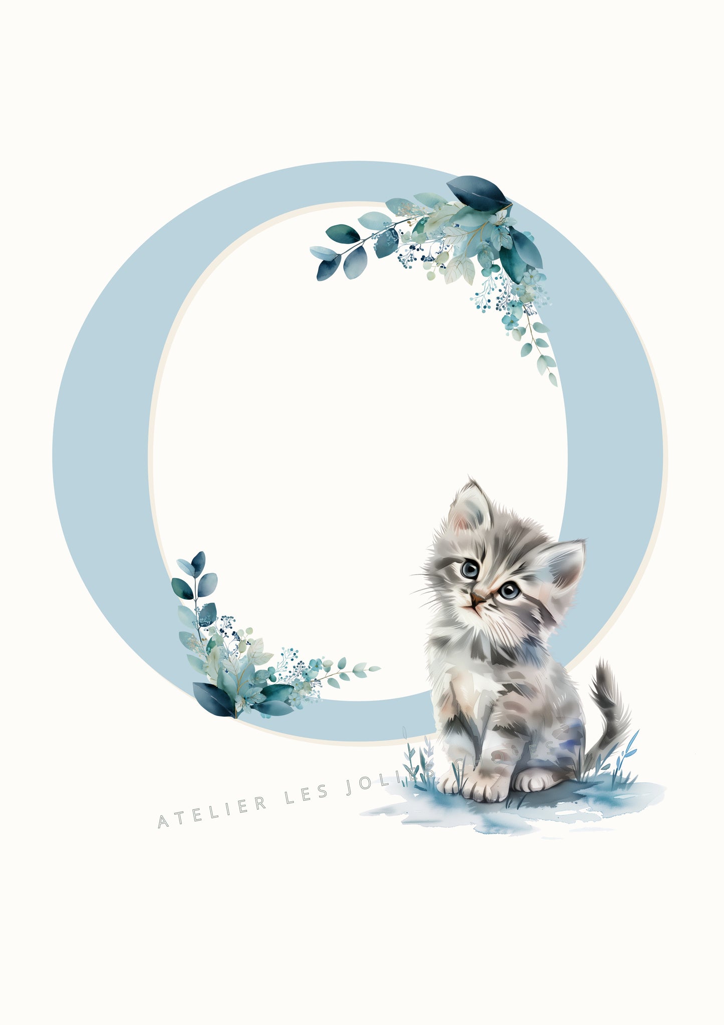 Affiche Lettre O & Chaton - Atelier Les Jolies Choses