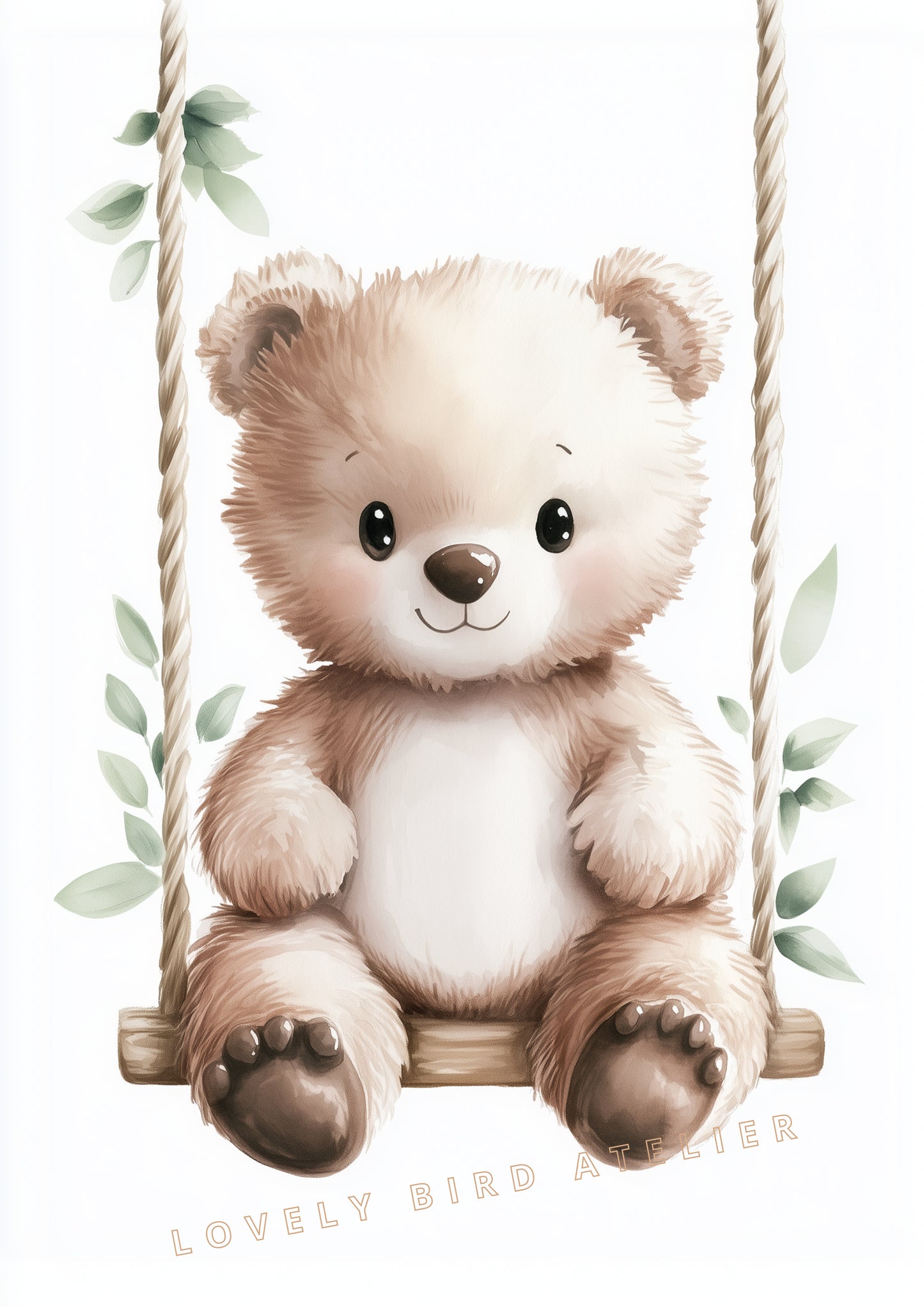 Affiche Ours & Balançoire Végétale - Atelier Les Jolies Choses