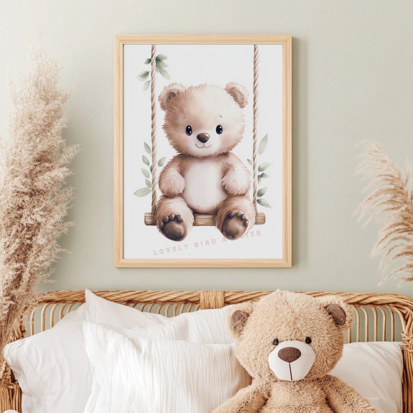 Affiche Ours & Balançoire Végétale - Atelier Les Jolies Choses