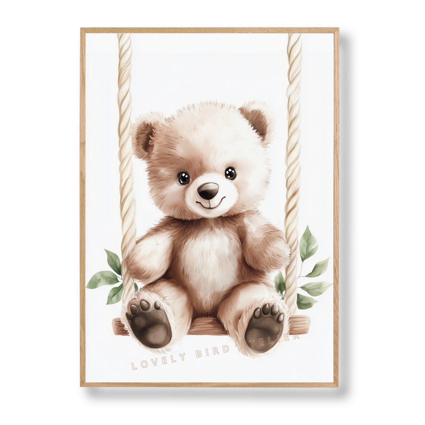 Affiche Ourson & Balançoire Végétale - Atelier Les Jolies Choses