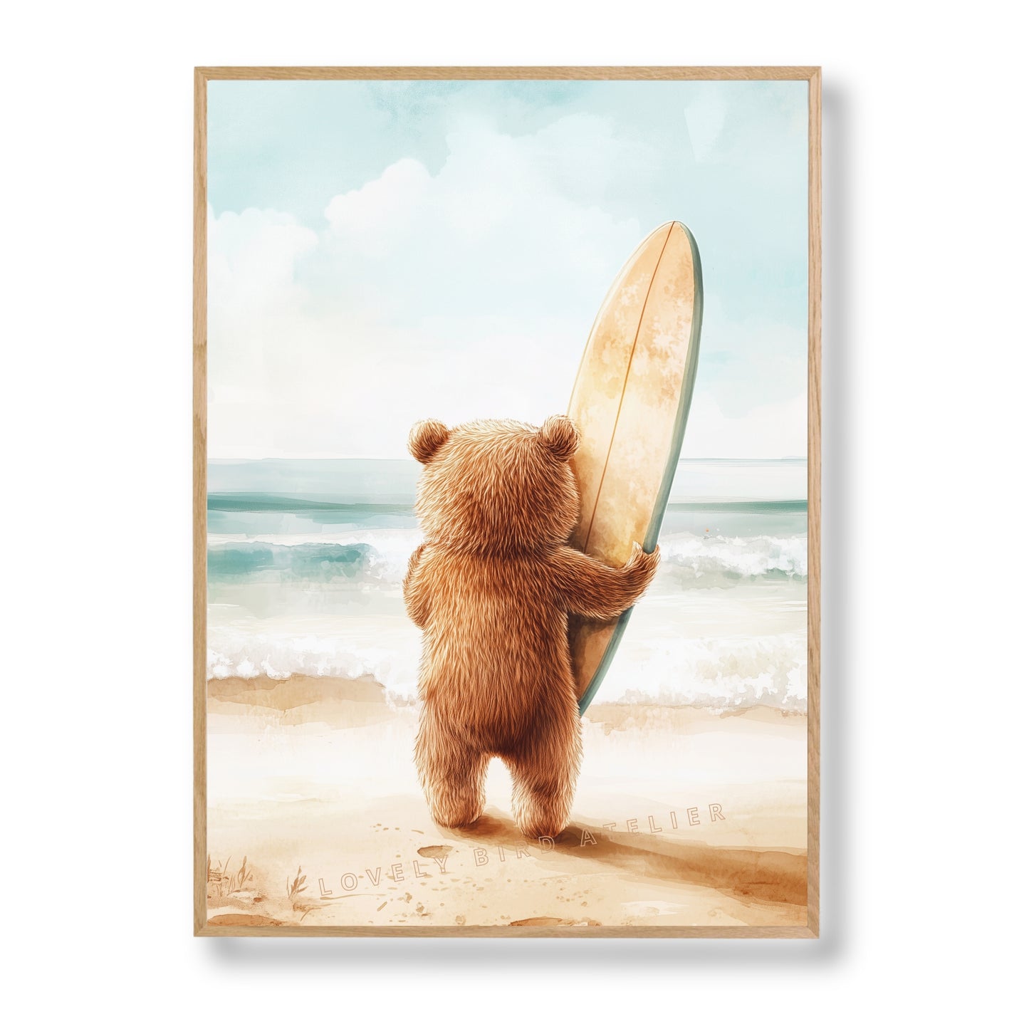 Affiche Ourson & Surf - Atelier Les Jolies Choses