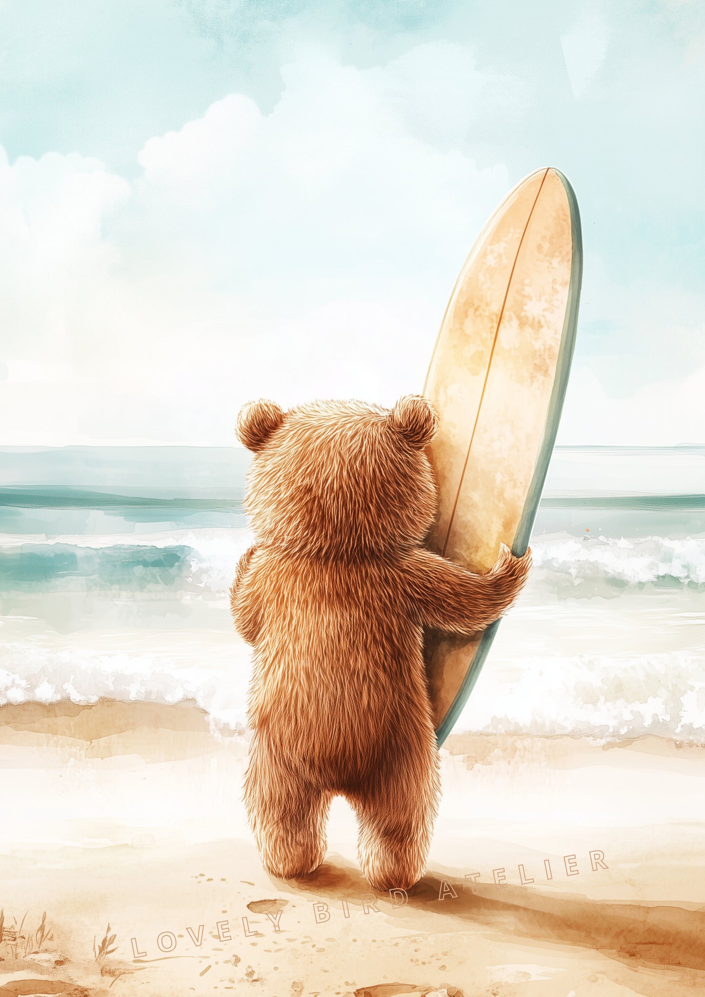 Affiche Ourson & Surf - Atelier Les Jolies Choses