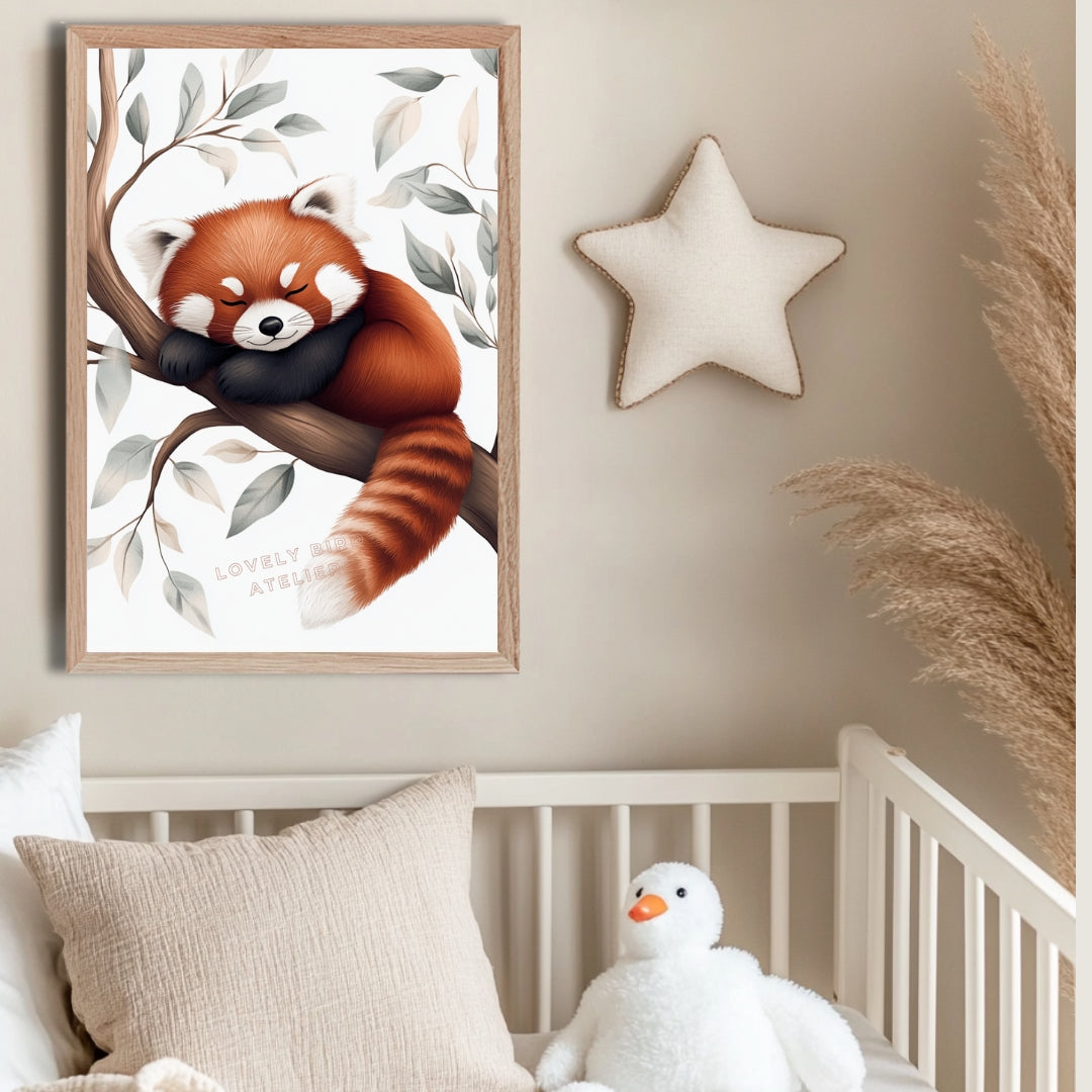 Affiche Panda Roux & Arbre - Atelier Les Jolies Choses