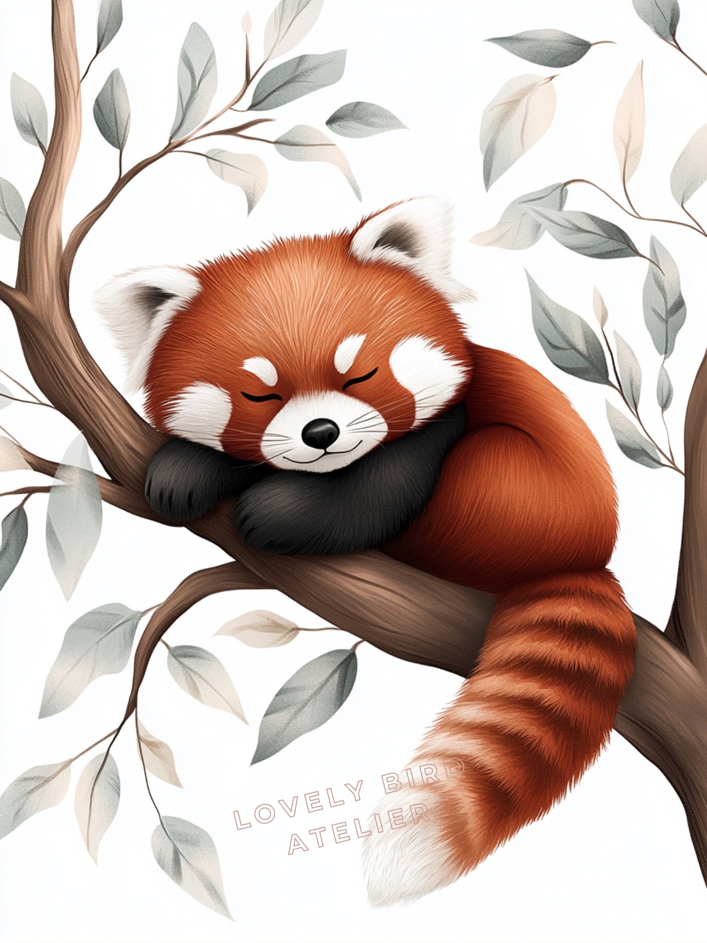 Affiche Panda Roux & Arbre - Atelier Les Jolies Choses