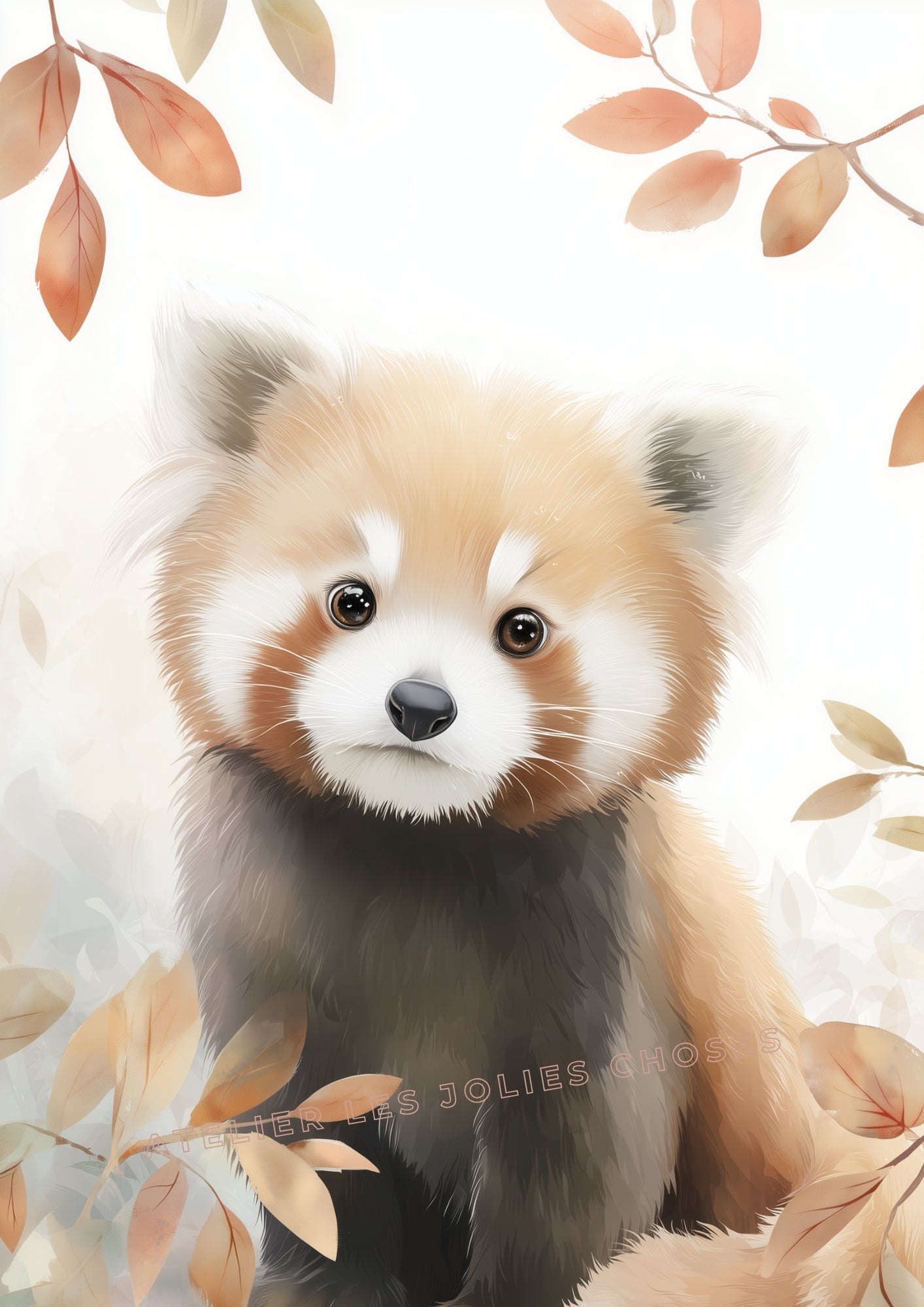 Affiche Panda Roux - Rêverie Automnale