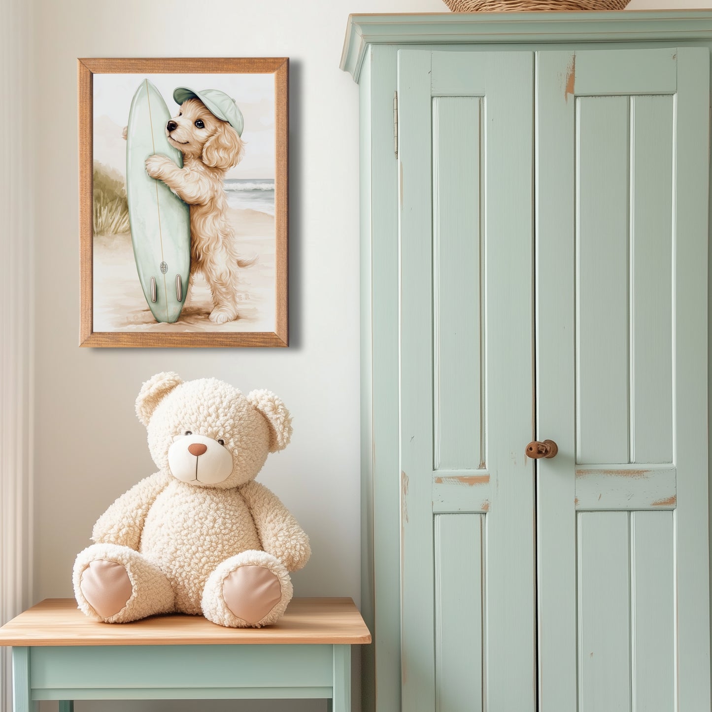 Affiche Petit Chien Surfeur - Atelier Les Jolies Choses