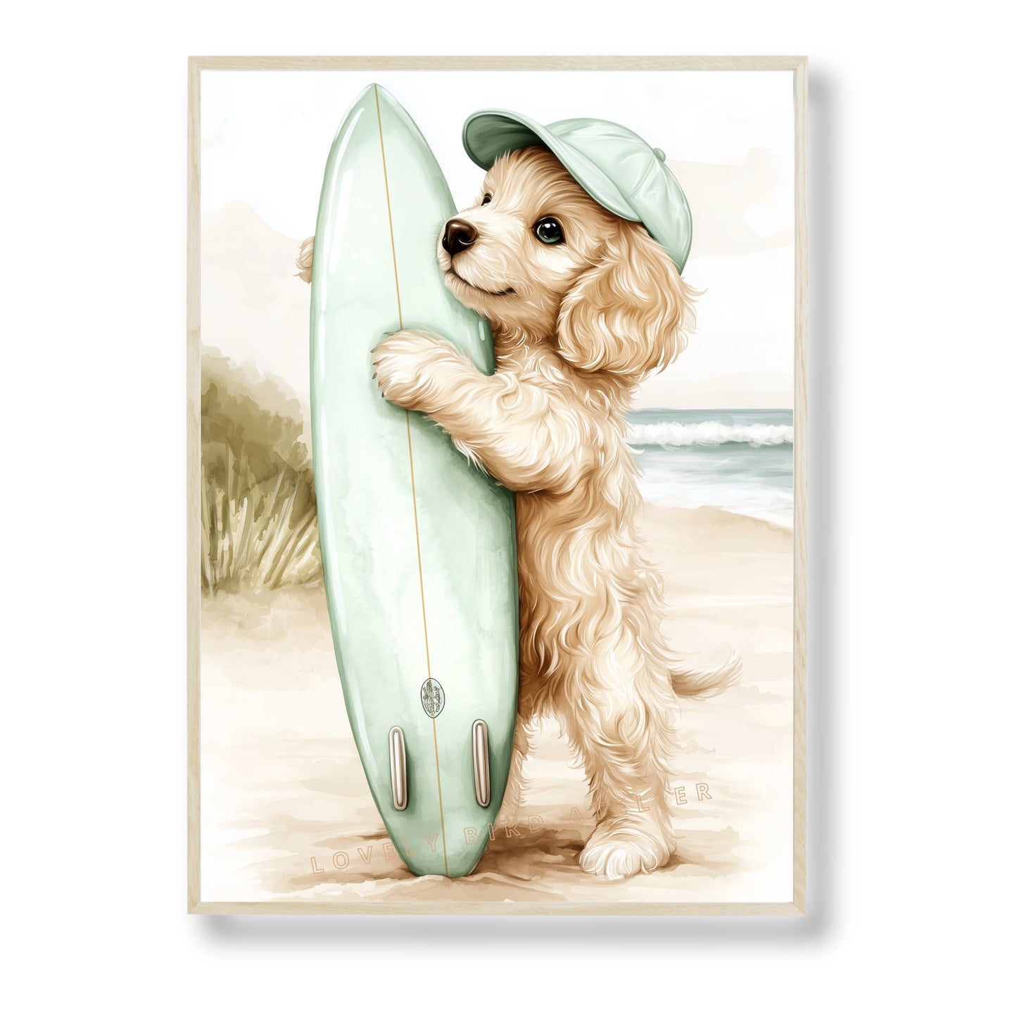 Affiche Petit Chien Surfeur - Atelier Les Jolies Choses