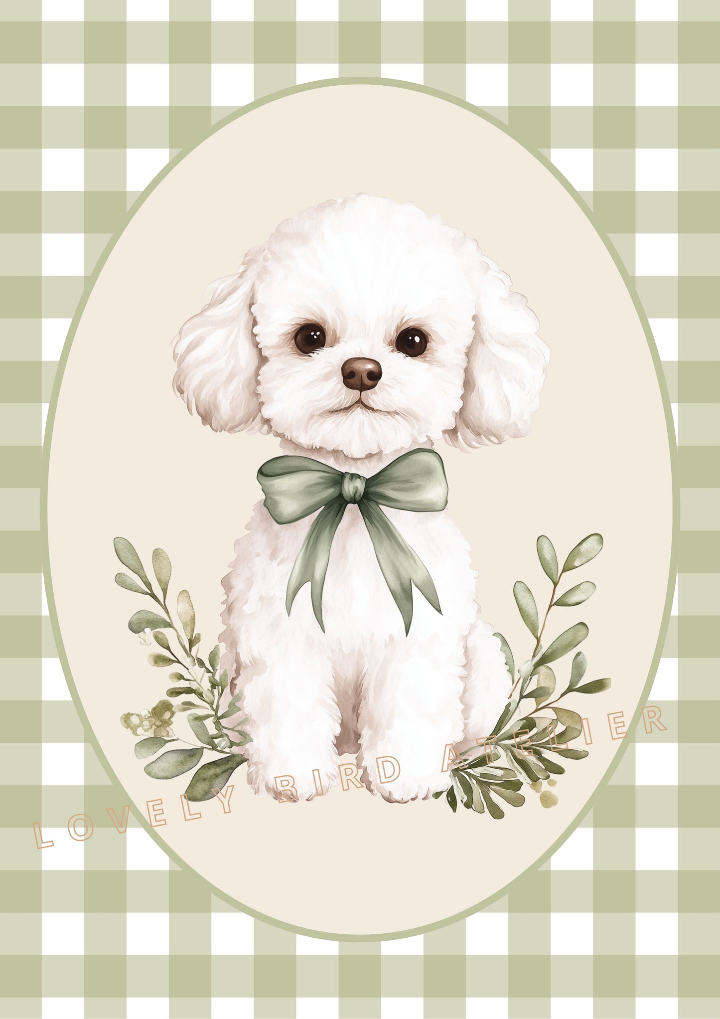 Affiche Petit Chien & Vichy - Atelier Les Jolies Choses