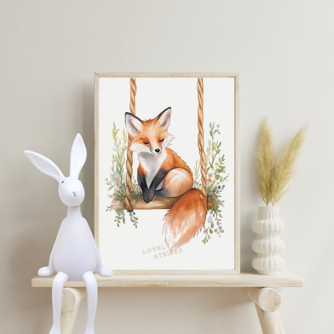 Affiche Renard & Balancelle - Atelier Les Jolies Choses