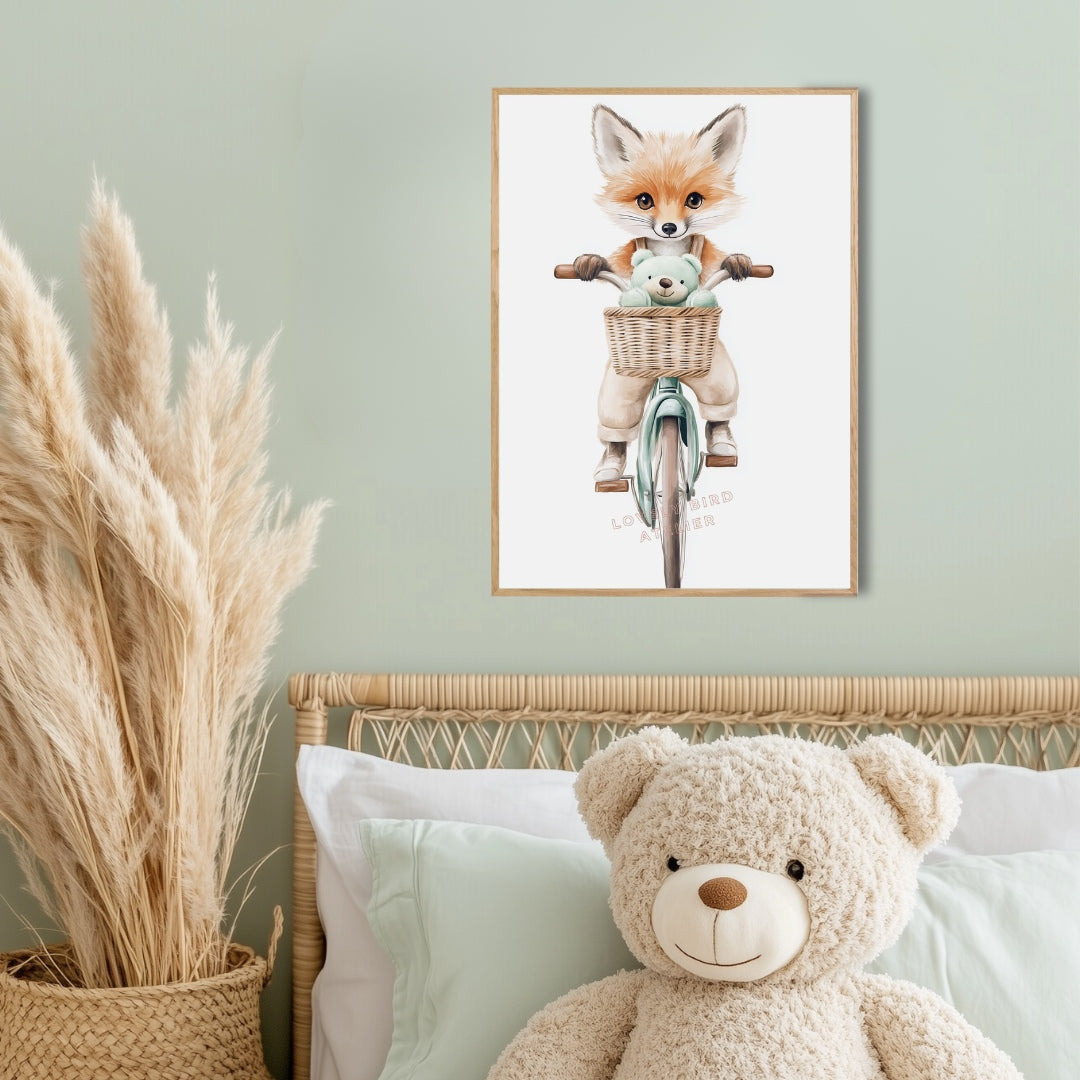 Affiche Renard En Vélo - Atelier Les Jolies Choses