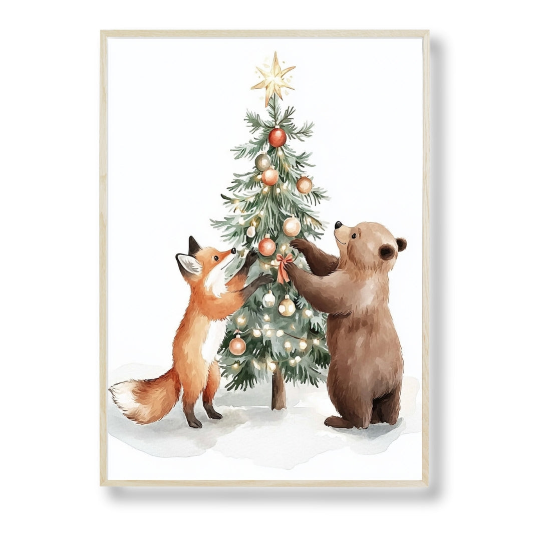Affiche Renard & Ours - Esprit festif - Atelier Les Jolies Choses